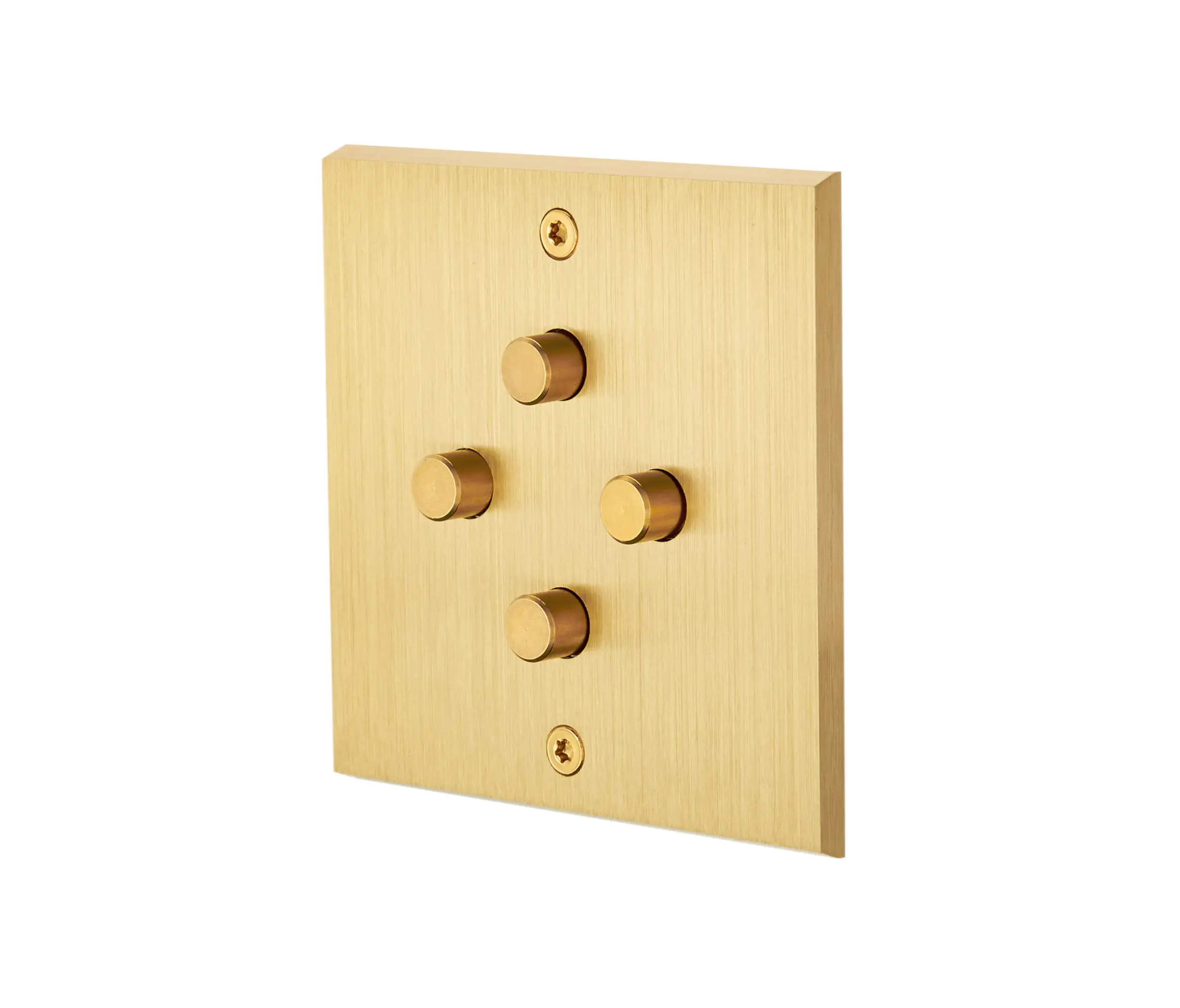 Modelec - Messing gebürstet - 1fache Frontblende - 4 PUSH
