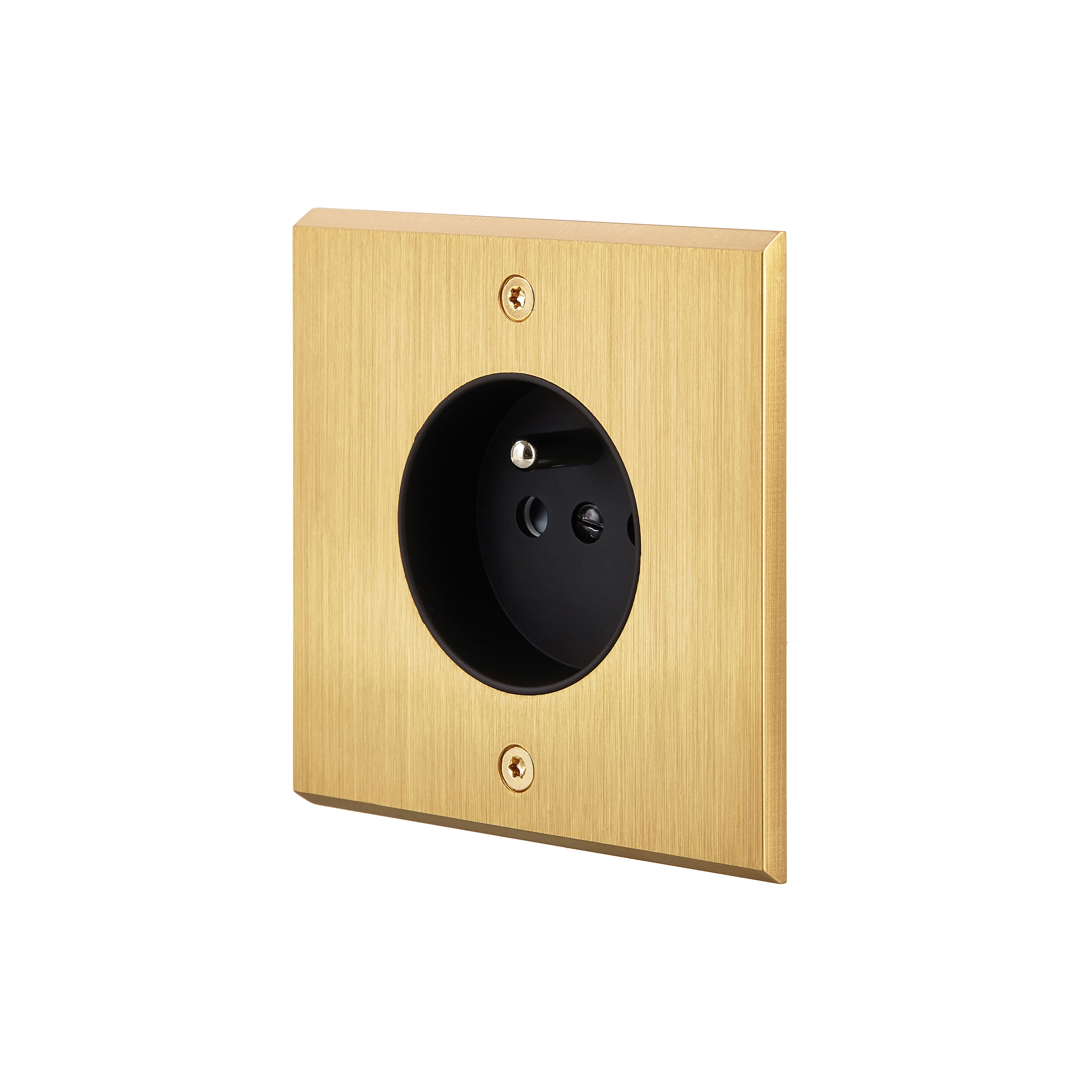 Display product Brushed Brass - Single Cover Plate - Socket from manufacturer Modelec