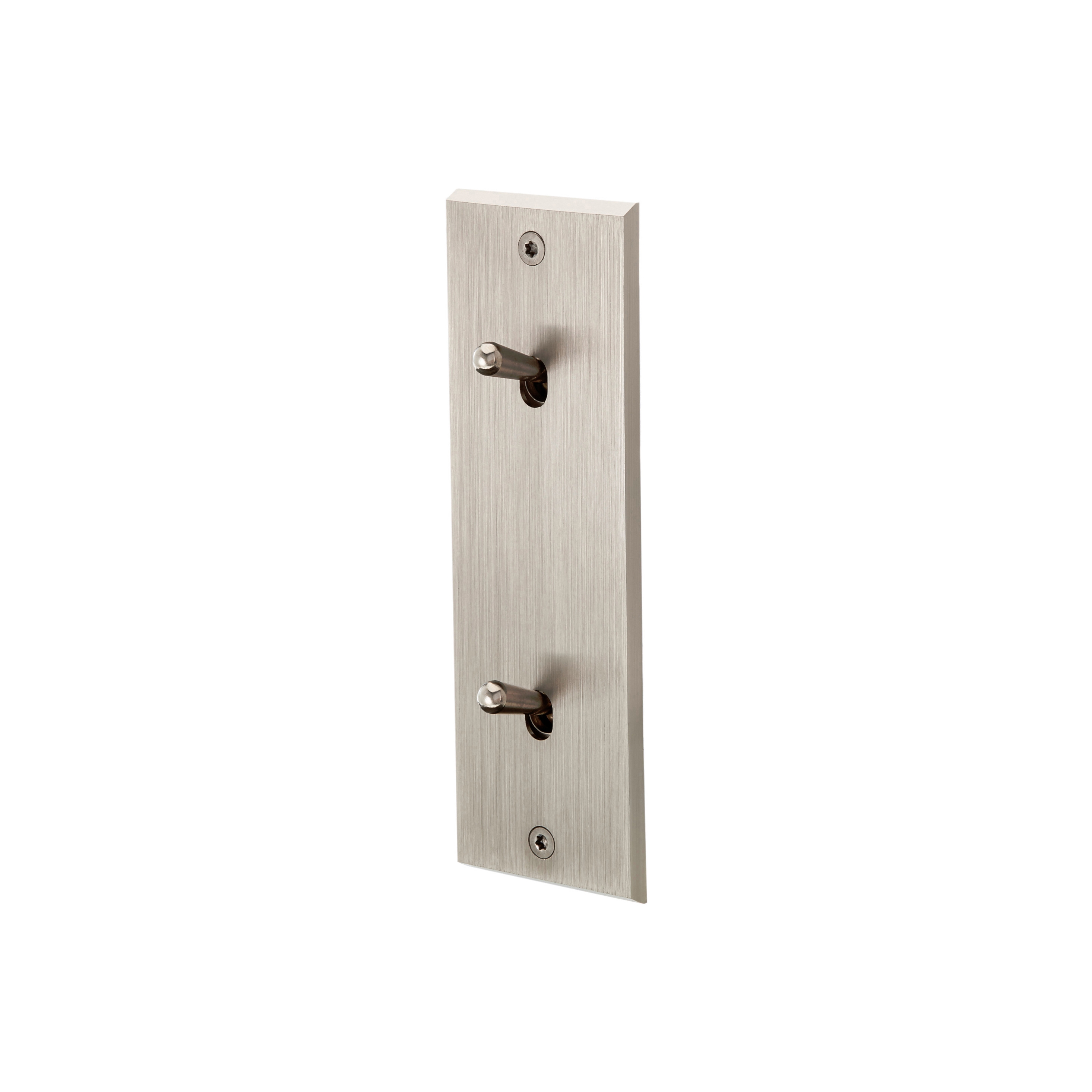 Afficher le produit Acier Brossé - Plaque Simple Etroite Longue - 2 leviers du fabricant Modelec