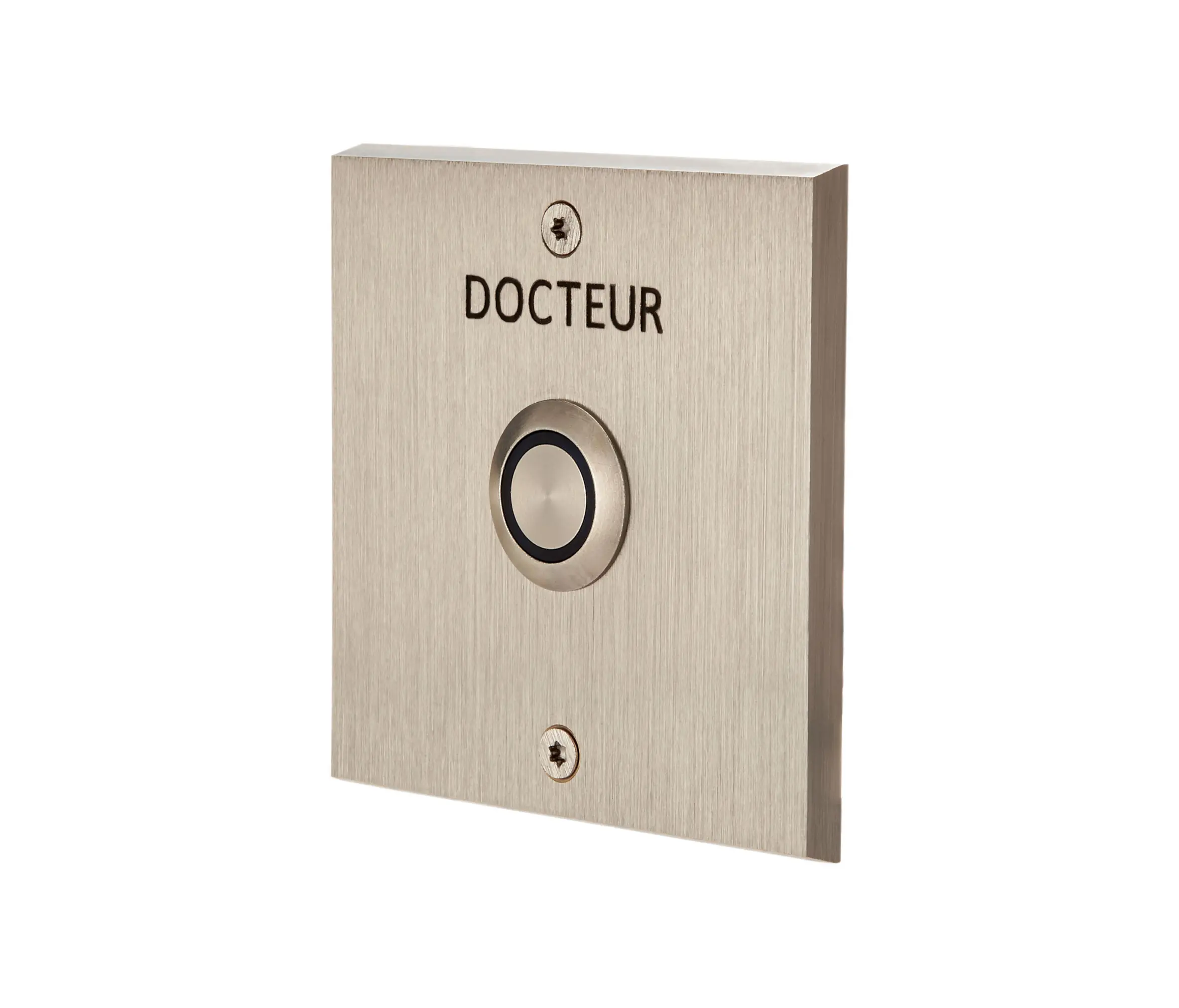 Modelec - Brushed Steel - Single Cover Plate - 1 anti-vandal PUSH