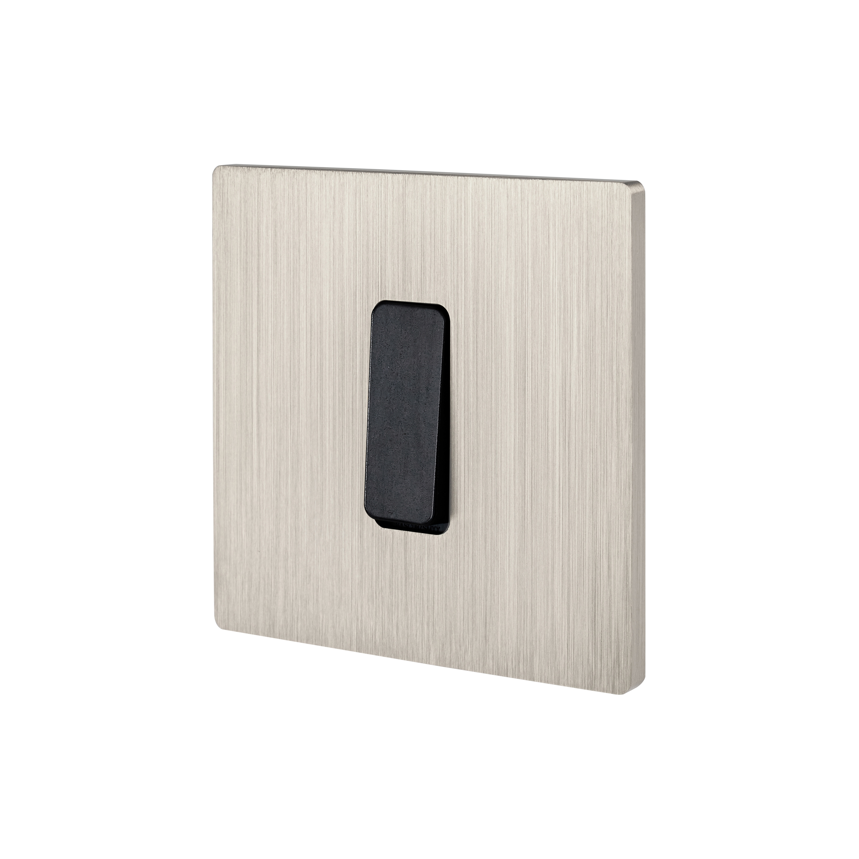 Mostra il prodotto Brushed Nickel - Single cover plate - 1 flat STB steel button del produttore Modelec