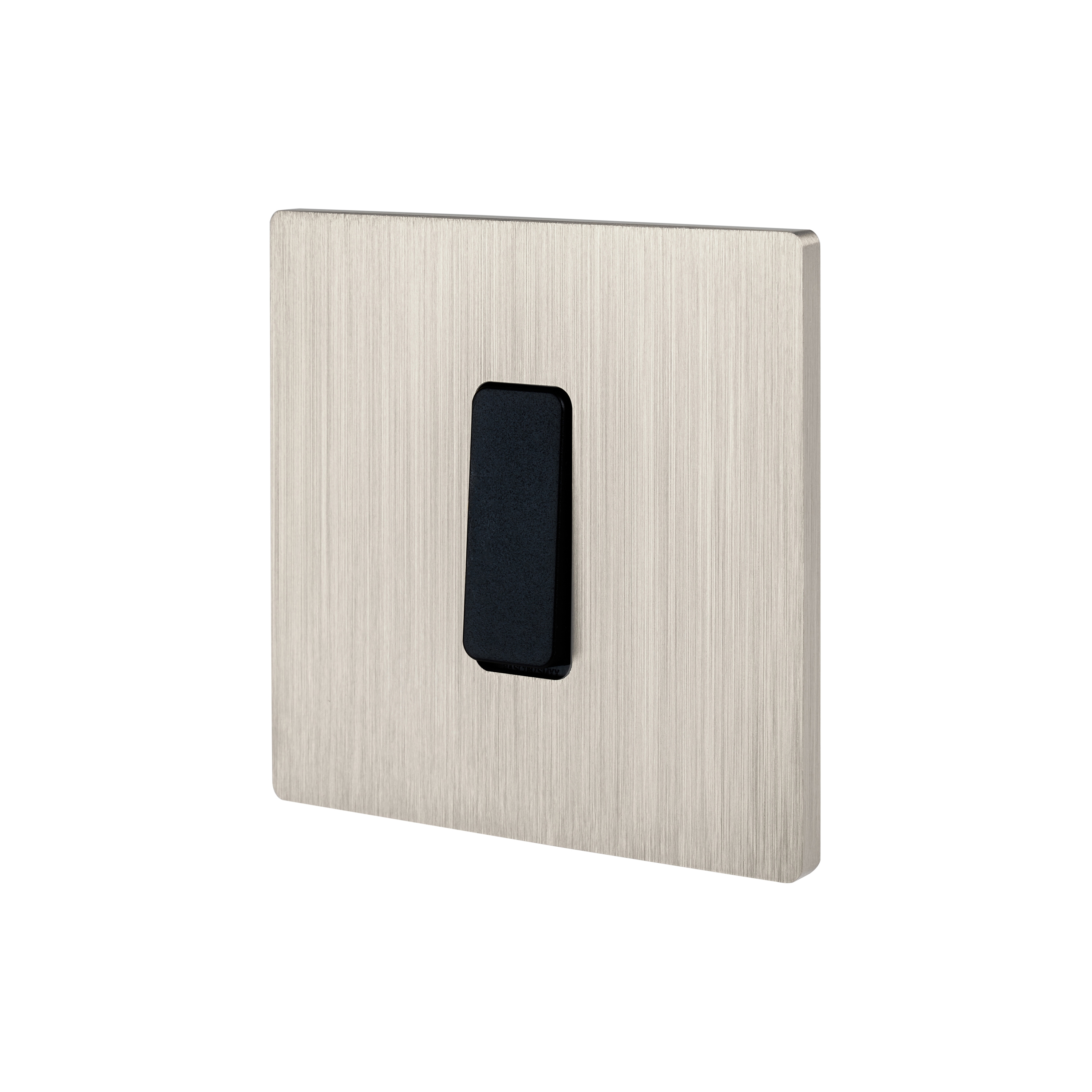 Brushed Nickel - Single cover plate - 1 flat black button