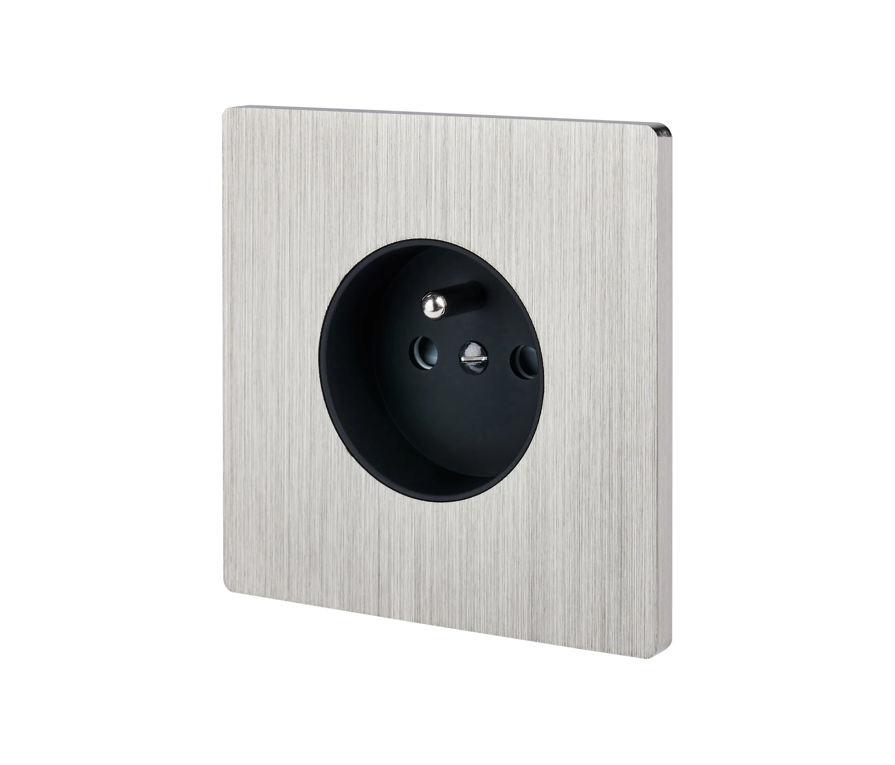 Modelec - Nickel gebürstet - 1fache Frontblende - 1 Stekcodse