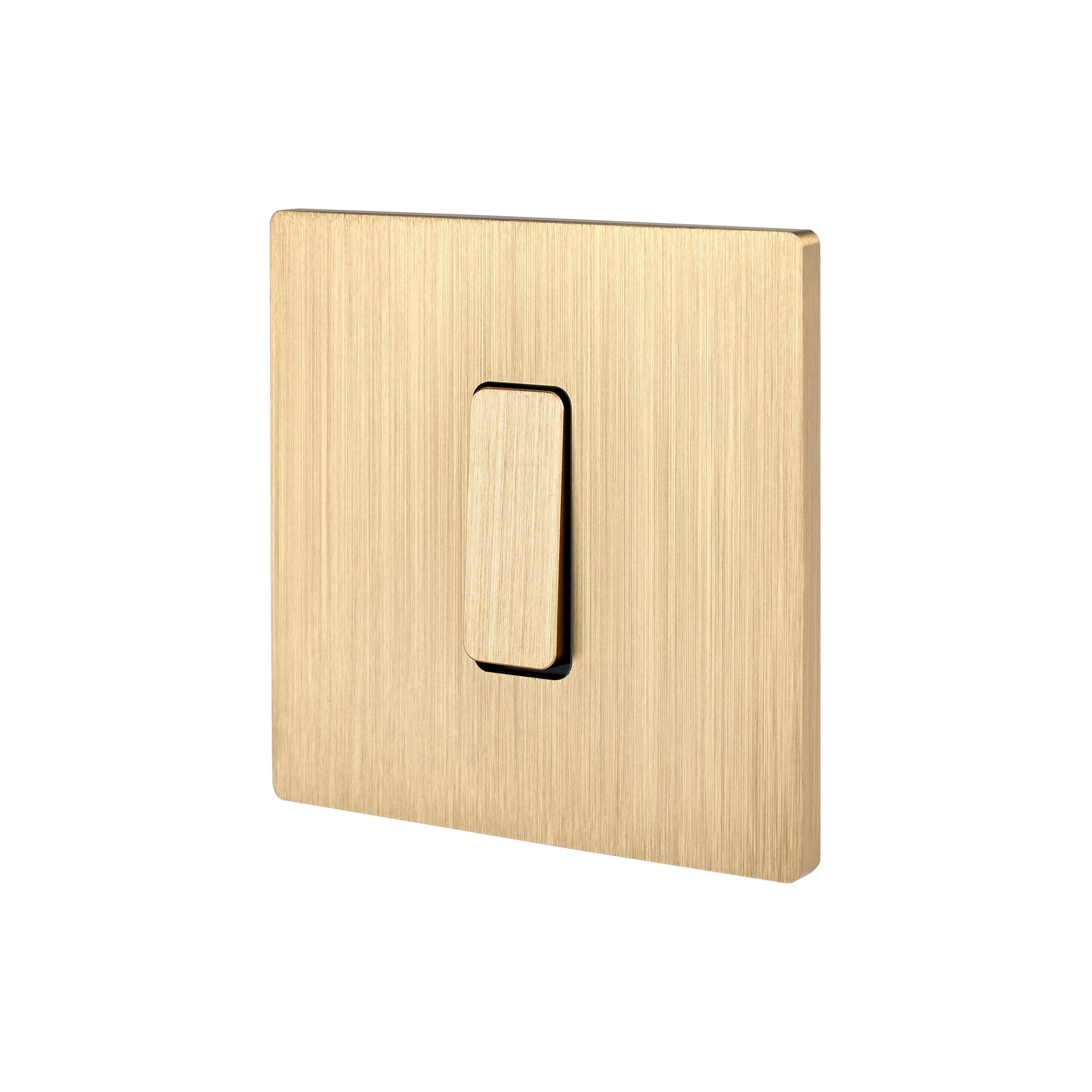 Mostra il prodotto Brushed Brass - Single cover plate - 1 flat brushed brass button del produttore Modelec
