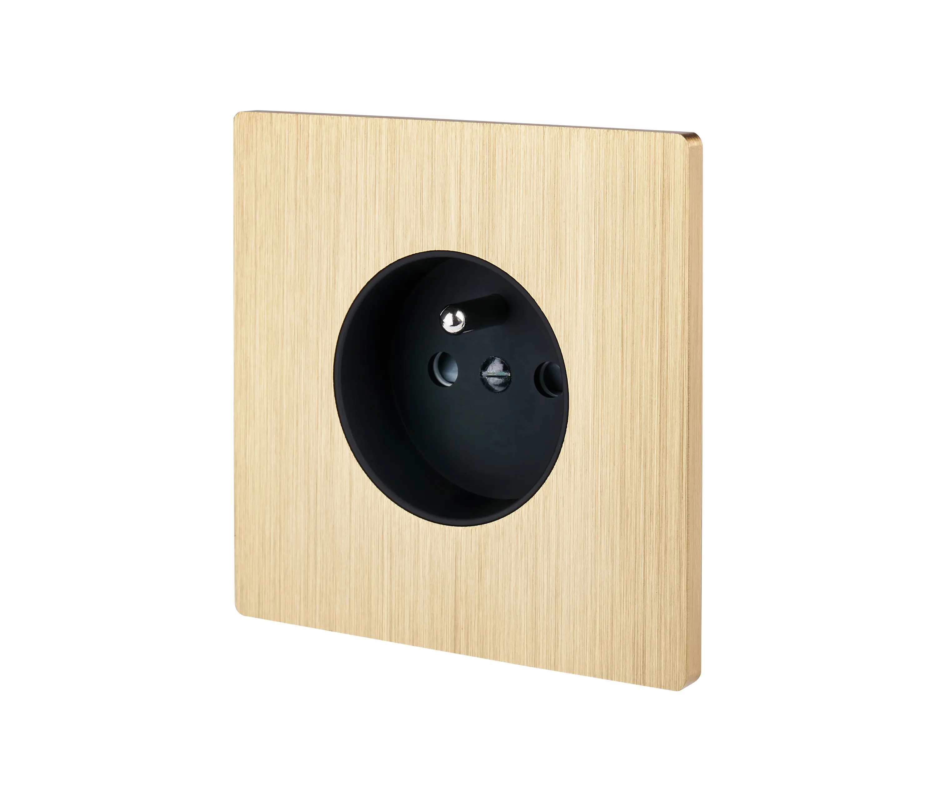 Modelec - Brushed Brass - Single cover plate - 1 Socket