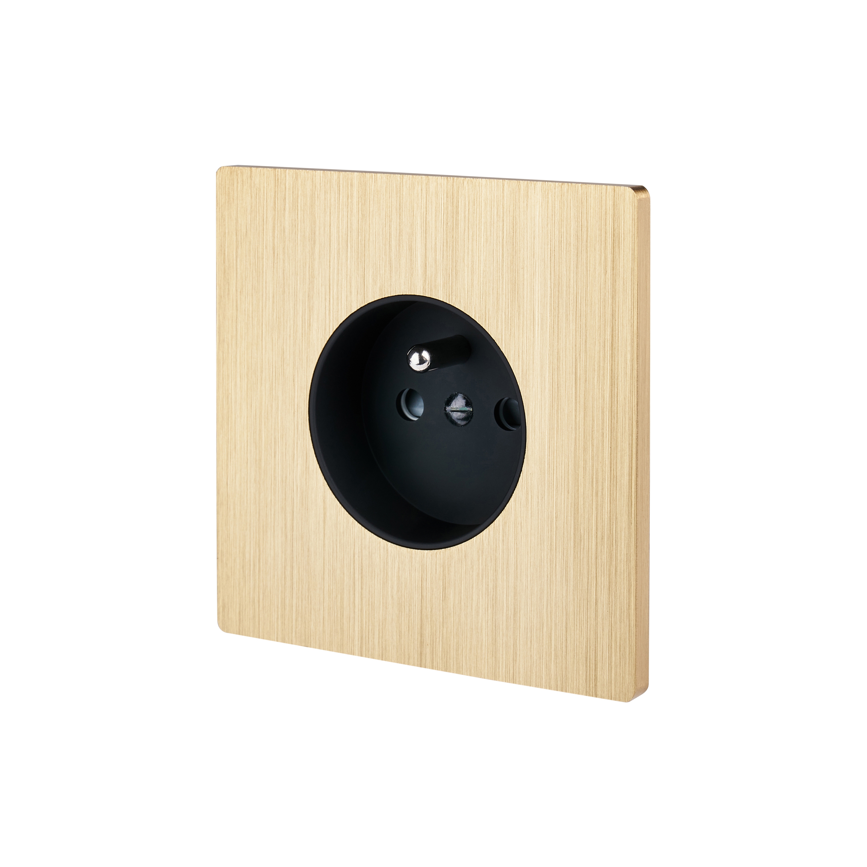 Display product Brushed Brass - Single cover plate - 1 Socket from manufacturer Modelec