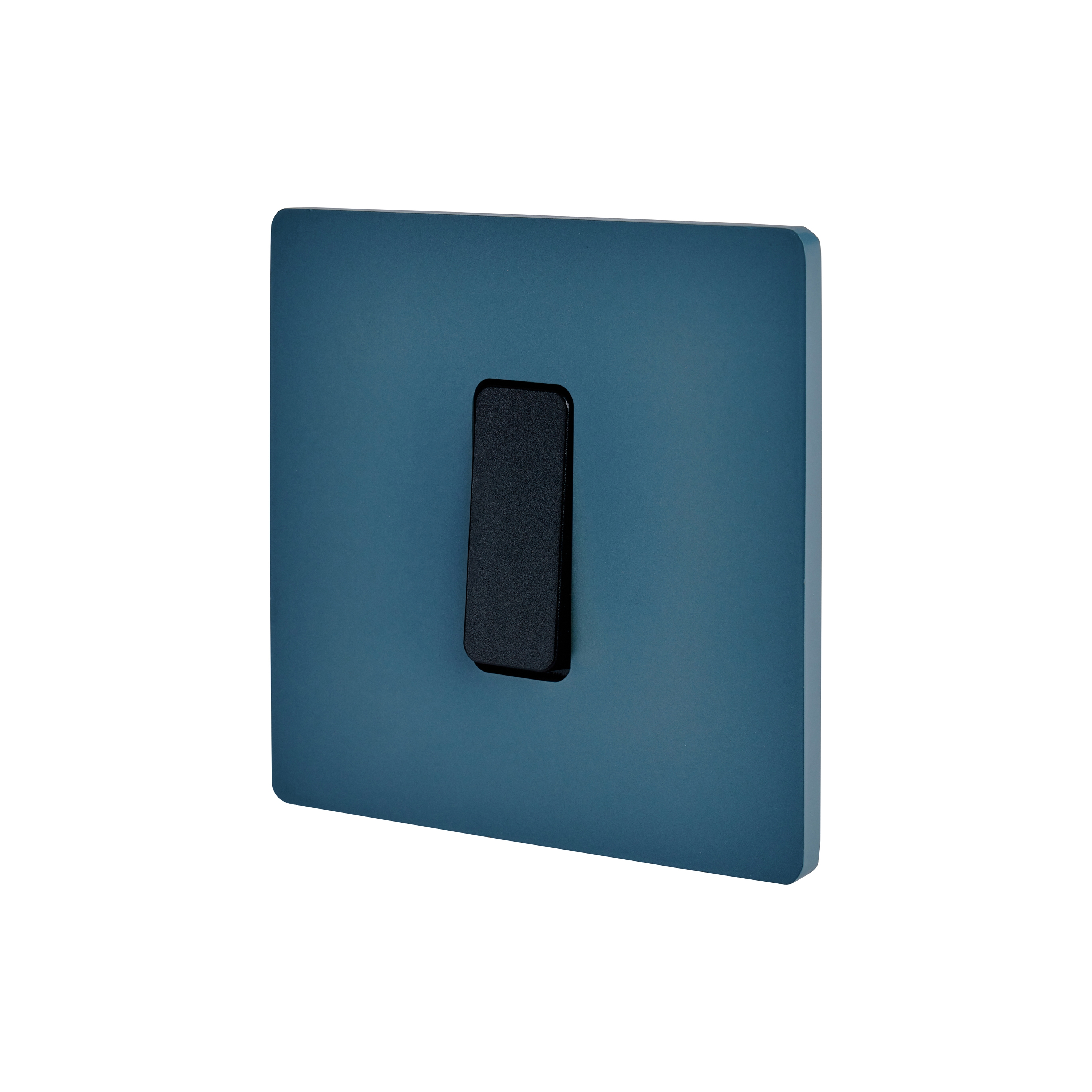 Bleu RL -  Plaque simple - 1 Bouton plat noir