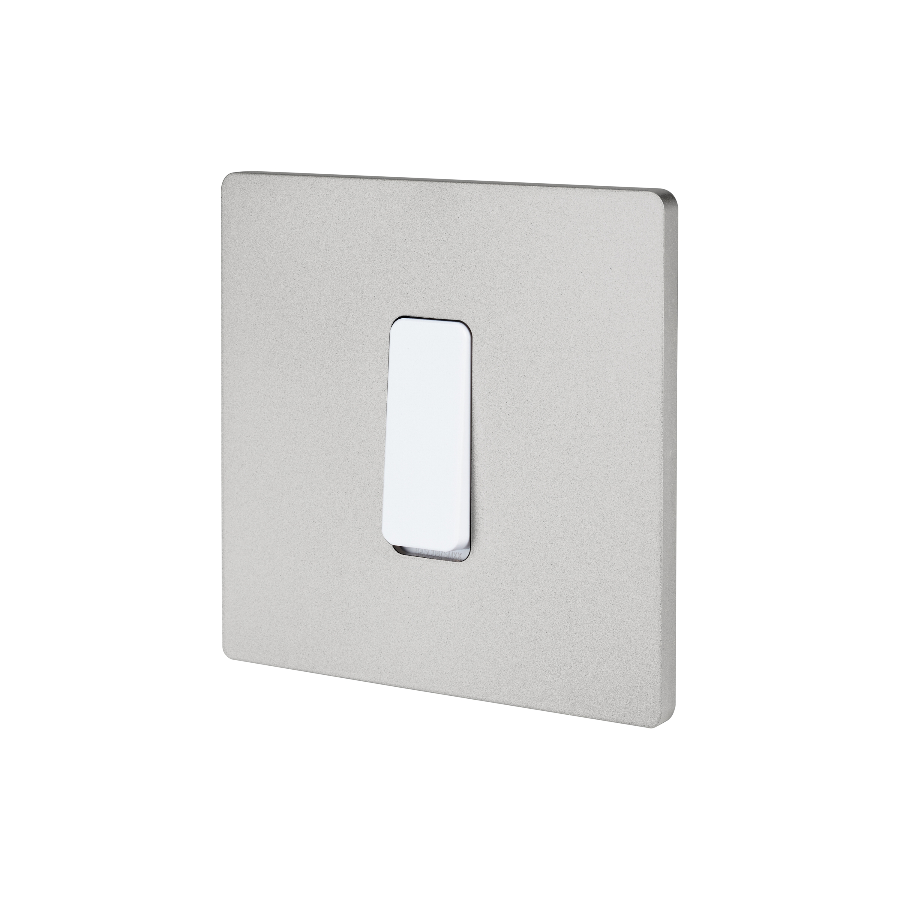 Sanded Nickel - Single cover plate - 1 flat white button