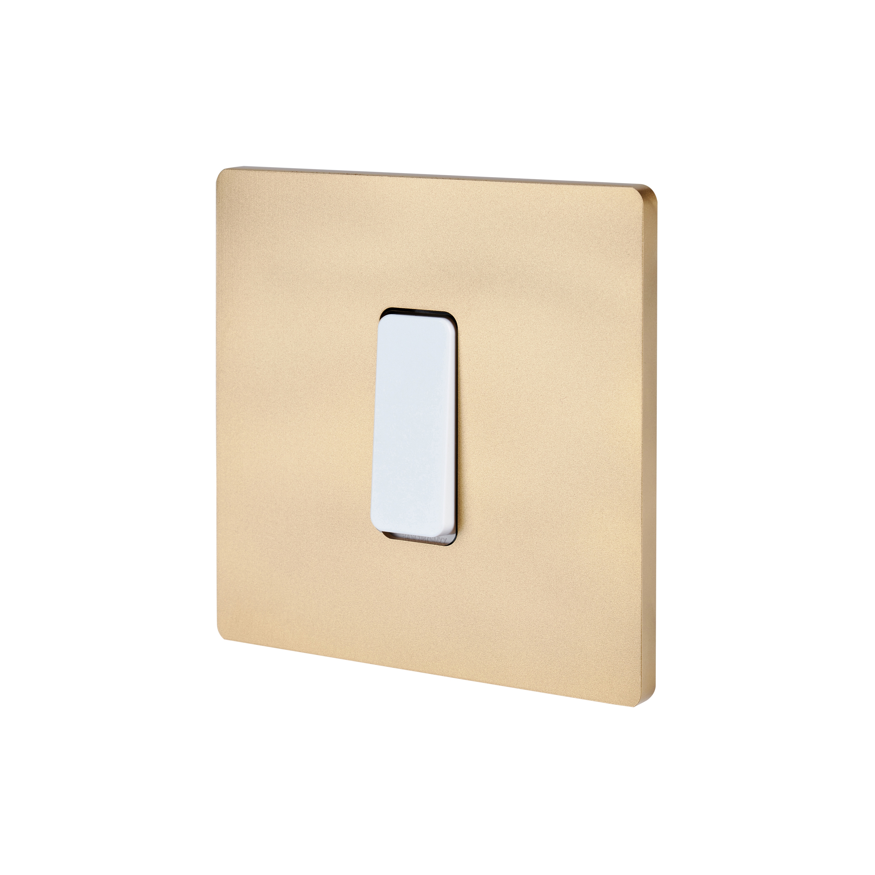 Latón Arenado - Placa simple - 1 botón blanco