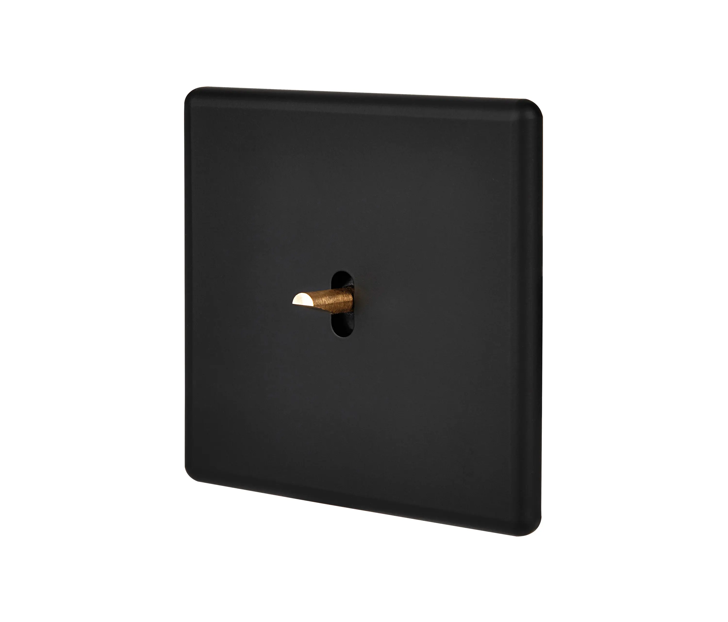 Modelec - Soft Touch Noir - Plaque SImple - 1 levier doré