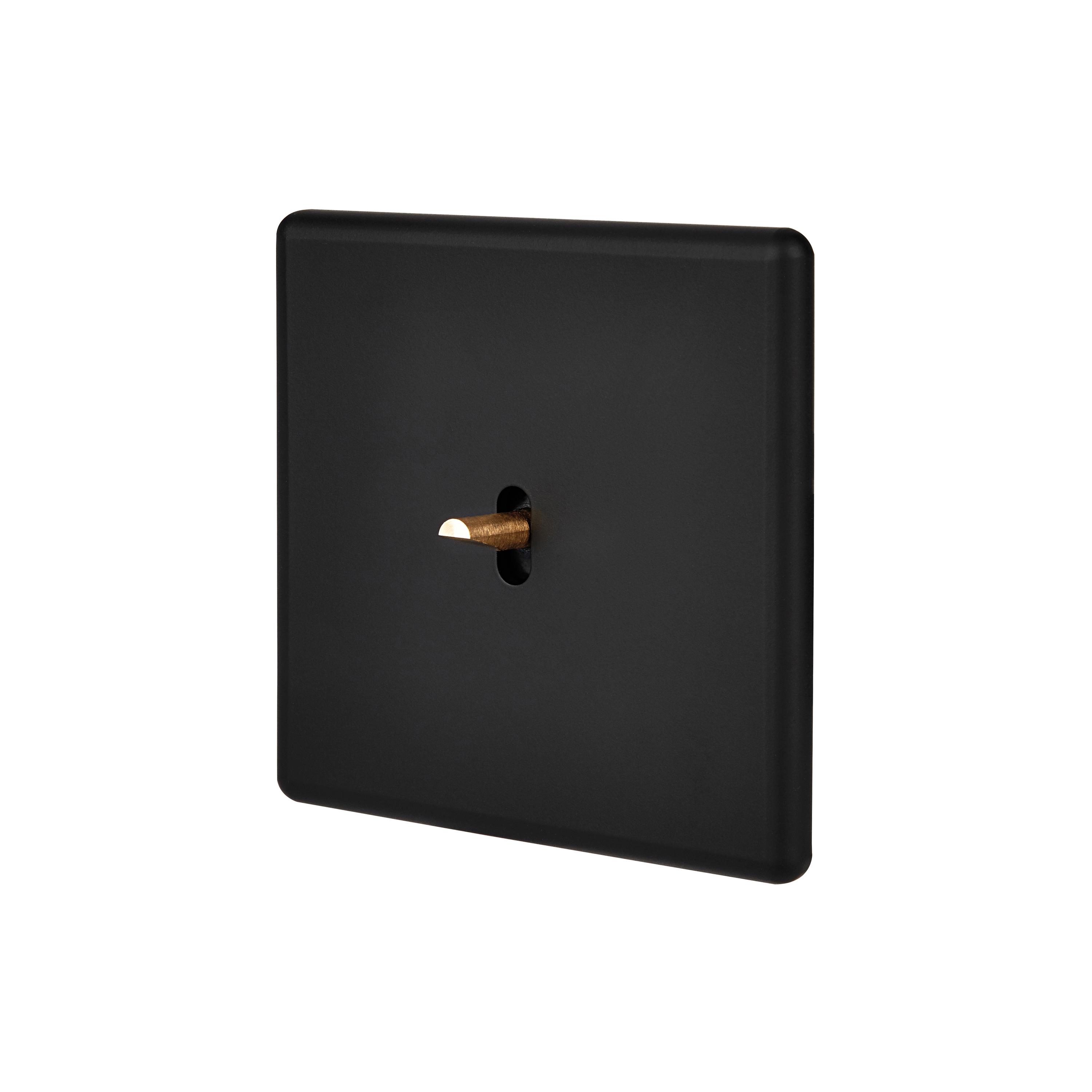 Black Soft Touch - Single Cover Plate - 1 gold toggle