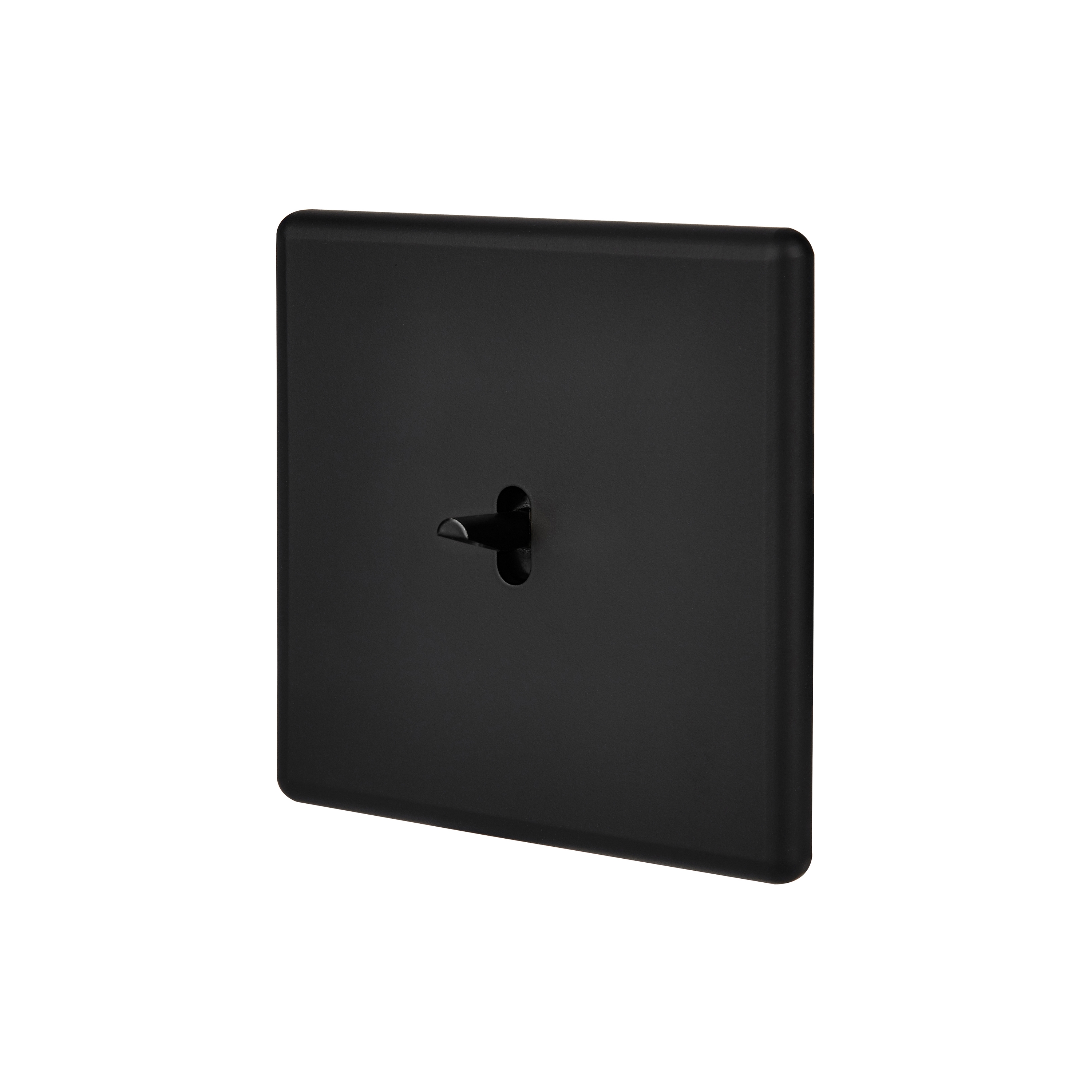 Soft Touch Noir - Plaque Simple - 1 levier noir