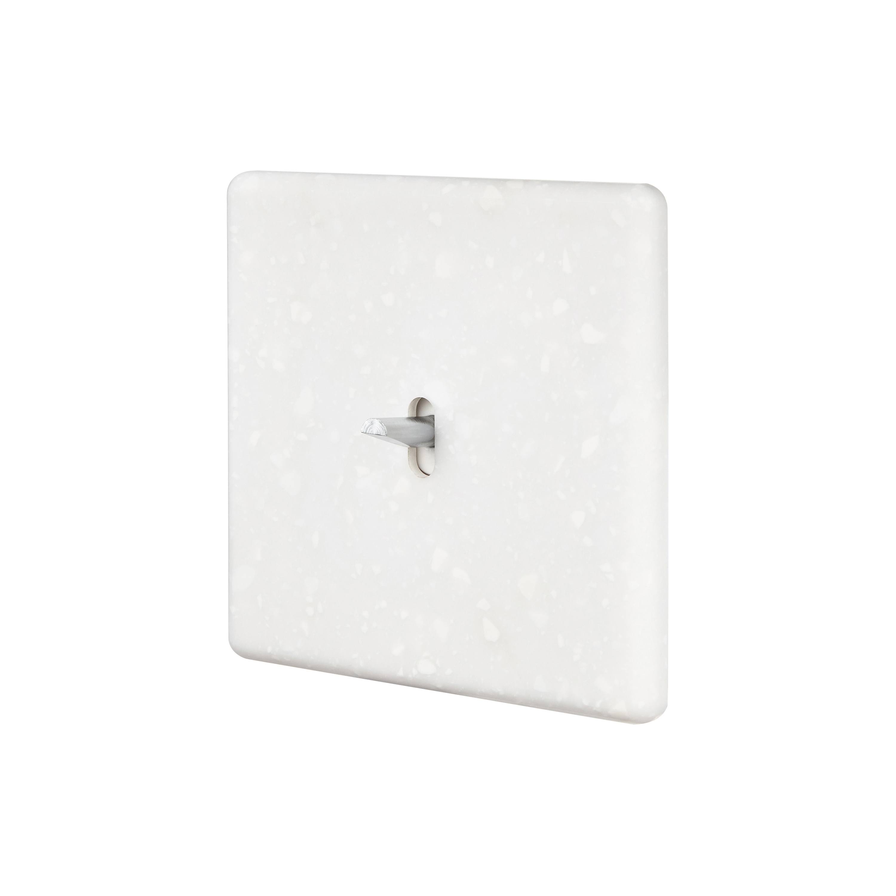 Afficher le produit Terrazzo Blanc - Plaque Simple - 1 levier acier du fabricant Modelec