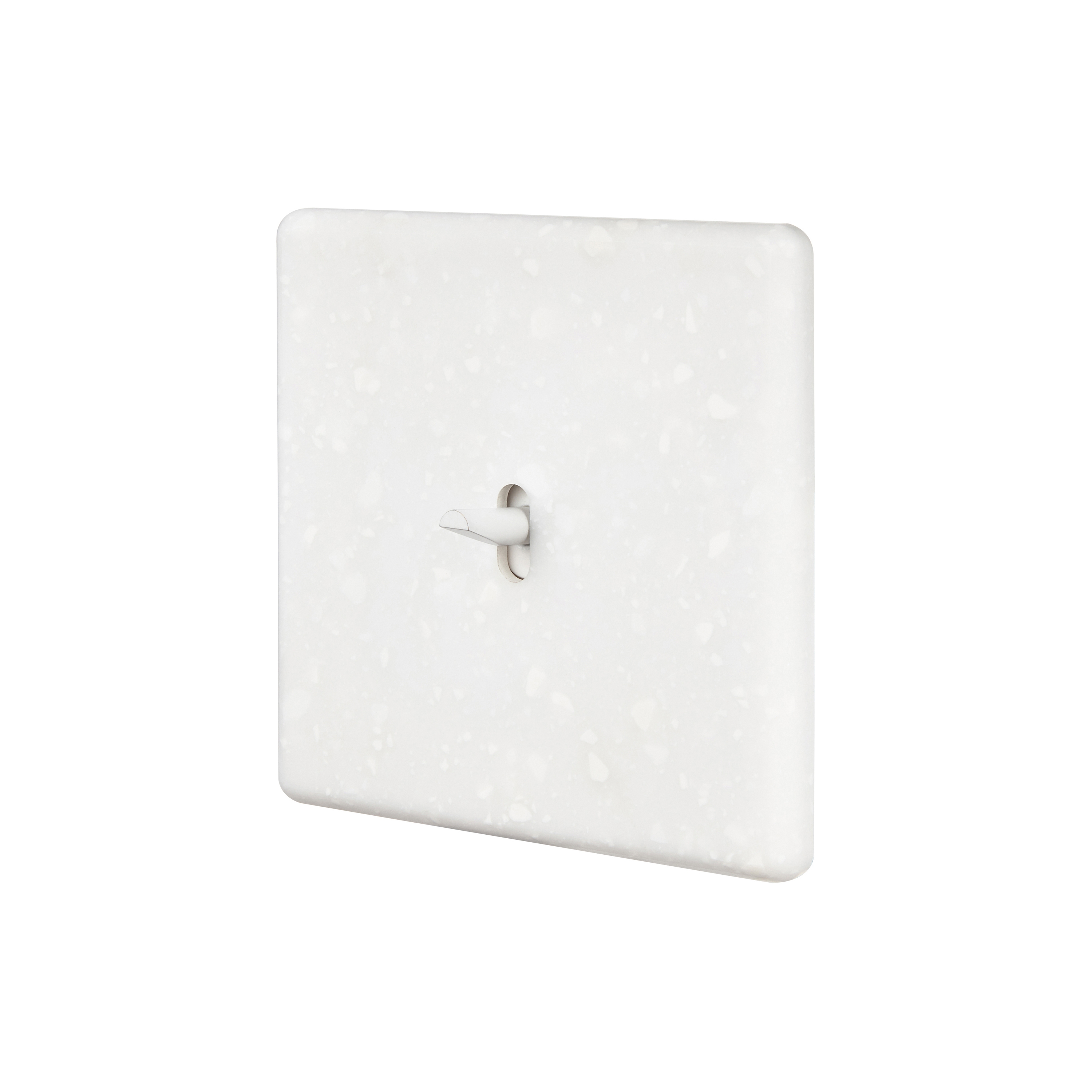 Terrazzo Blanc - Plaque Simple - 1 levier blanc