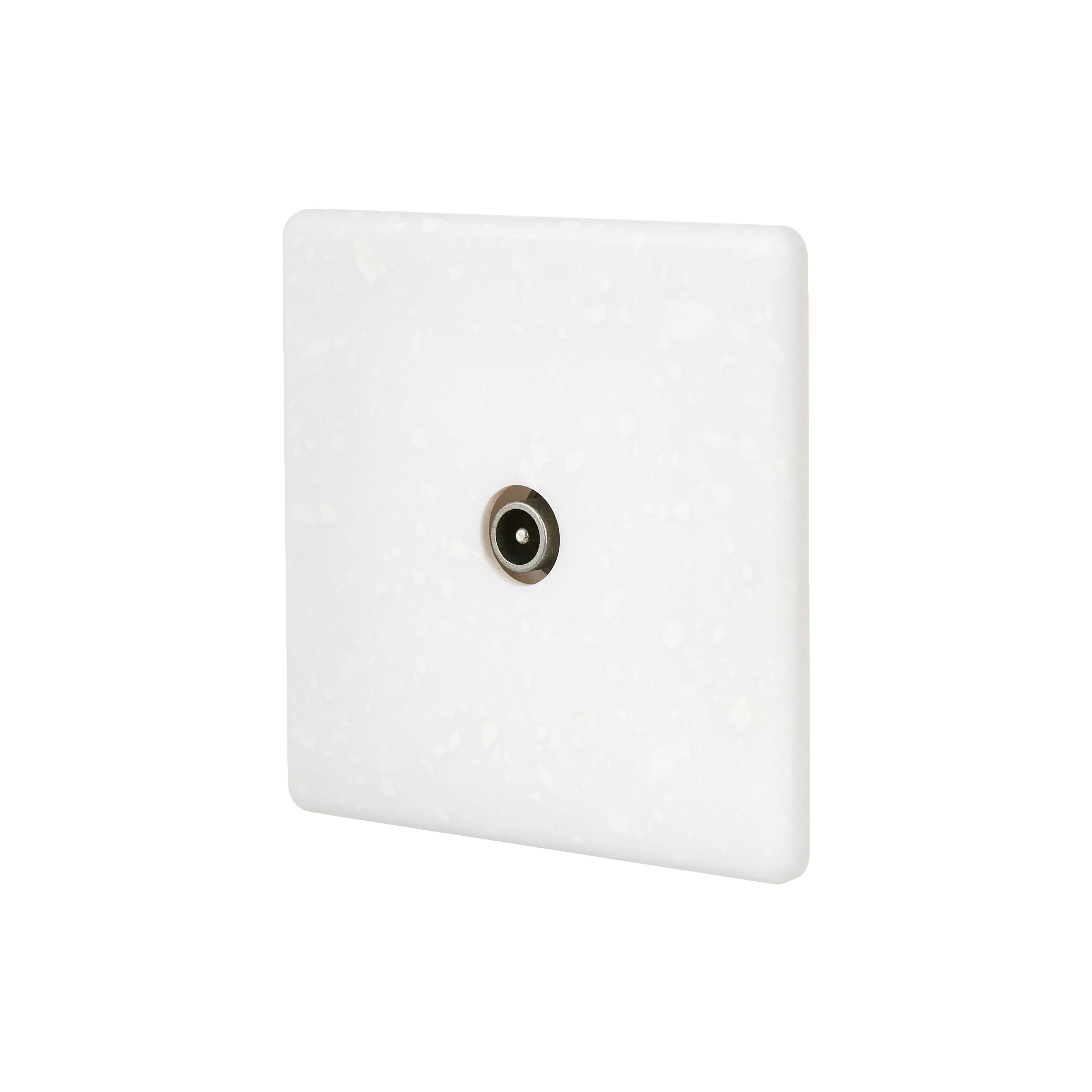 Display product White Terrazzo - Single Cover Plate - 1 TV/FM/SAT from manufacturer Modelec