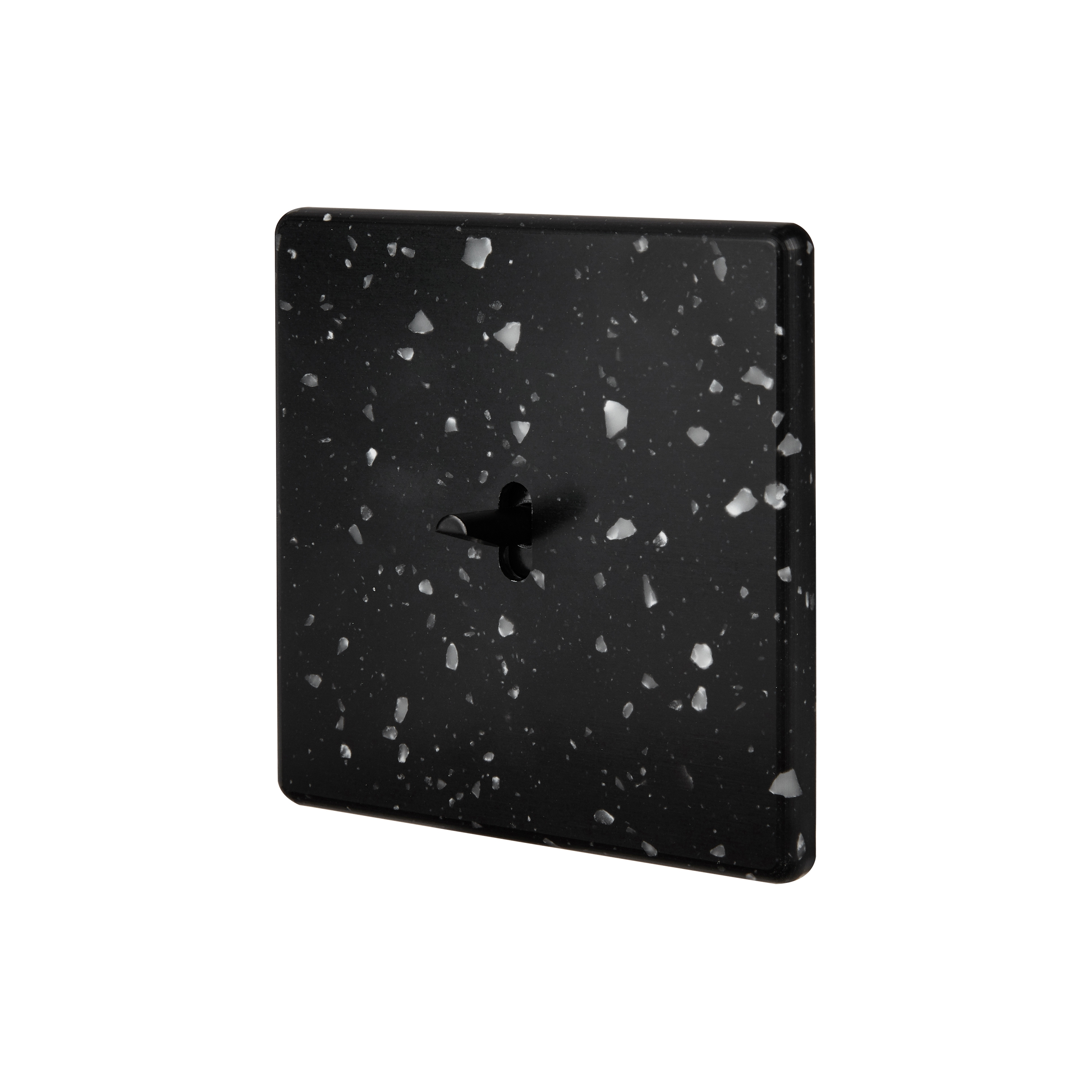 Terrazzo Noir - Plaque Simple - 1 levier noir