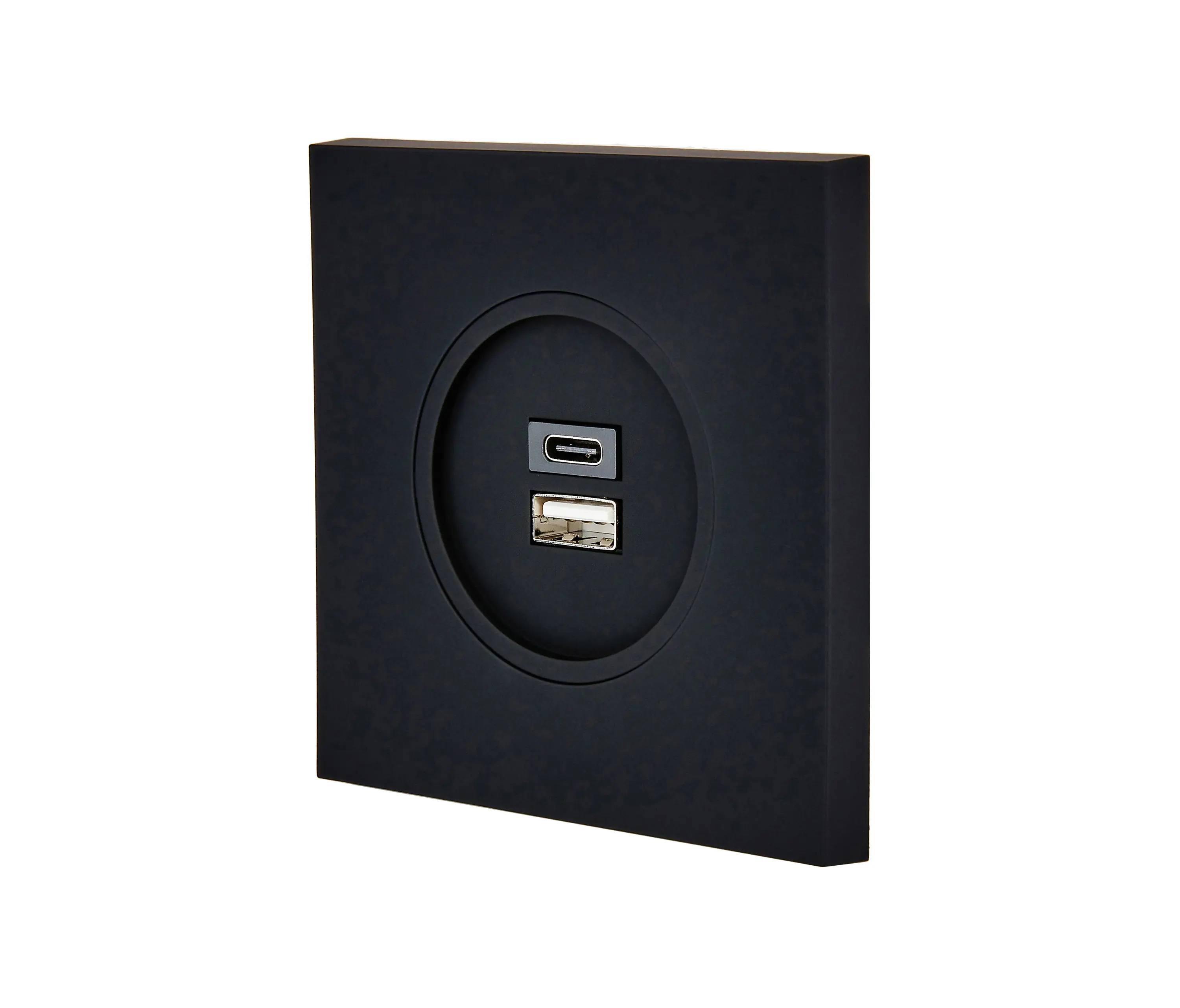 Modelec - Soft Touch Schwarz - 1fache Frontblende - 1 USB C - 1 USB A