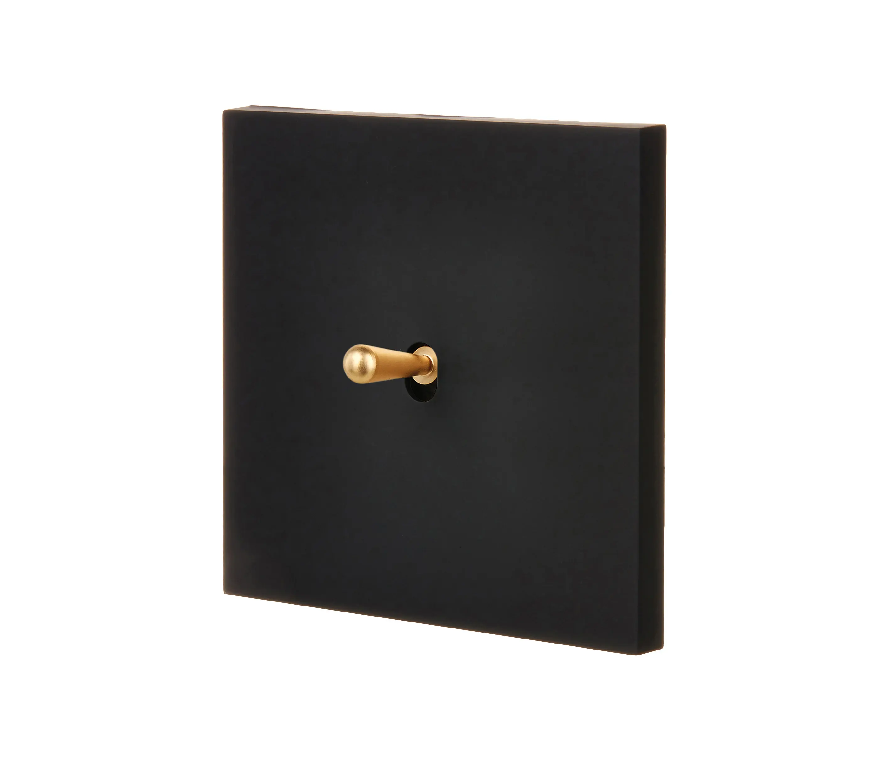 Modelec - Soft Touch Noir - Plaque Simple - 1 levier doré