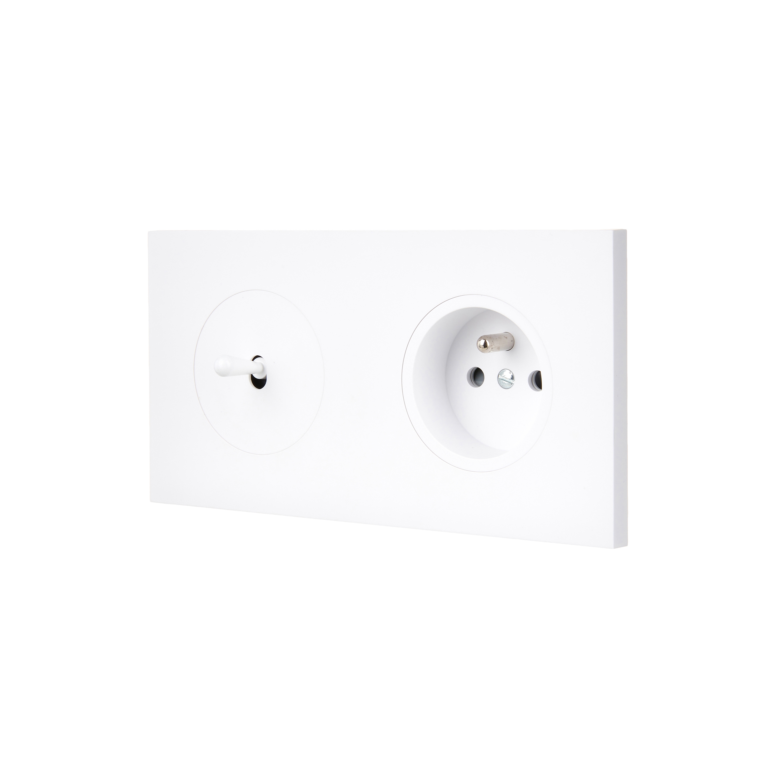 Afficher le produit Soft Touch Blanc - Plaque Double horizontale - 1 levier blanc - 1 PC du fabricant Modelec
