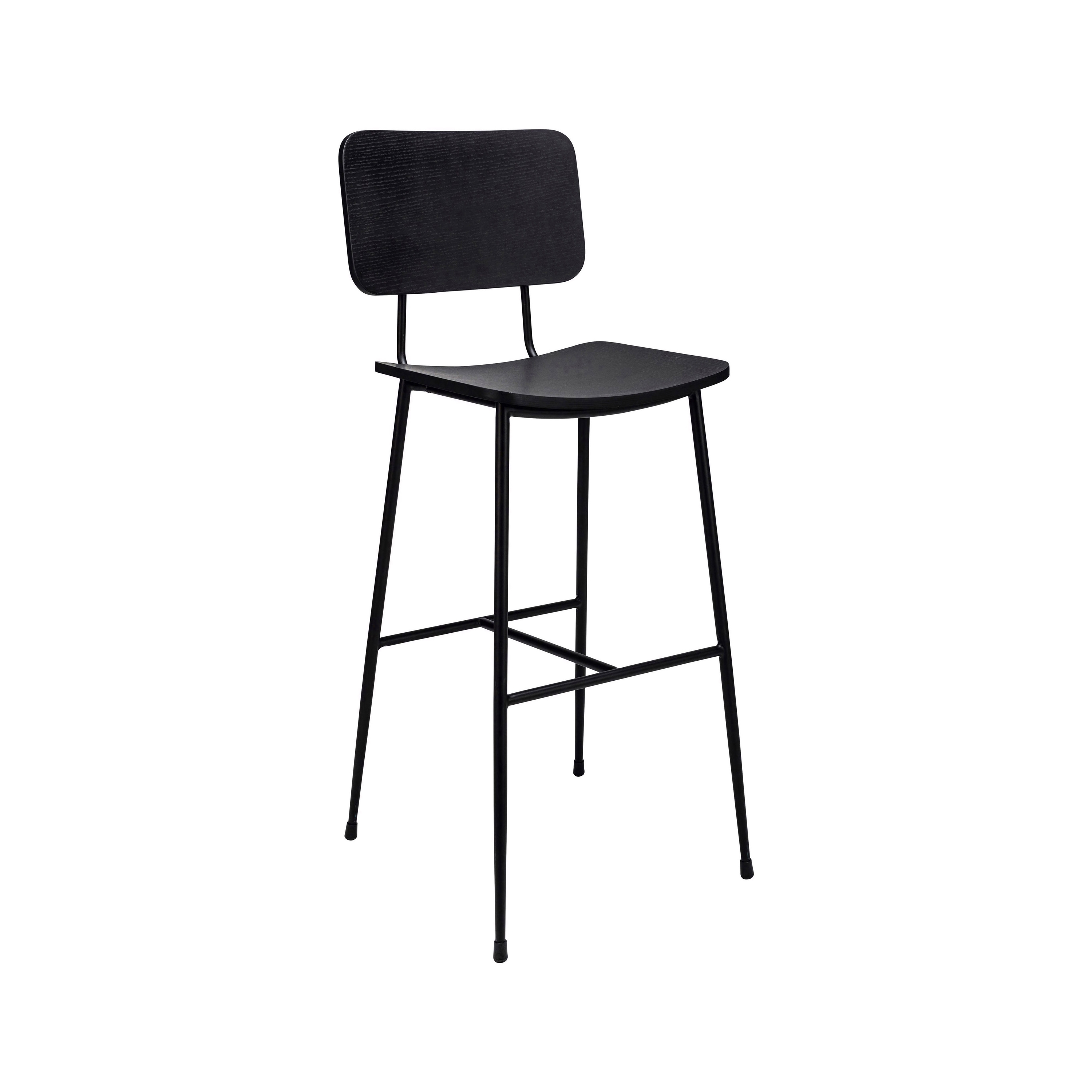 Gerlin Plywood HS, seat and back matt black lacquered