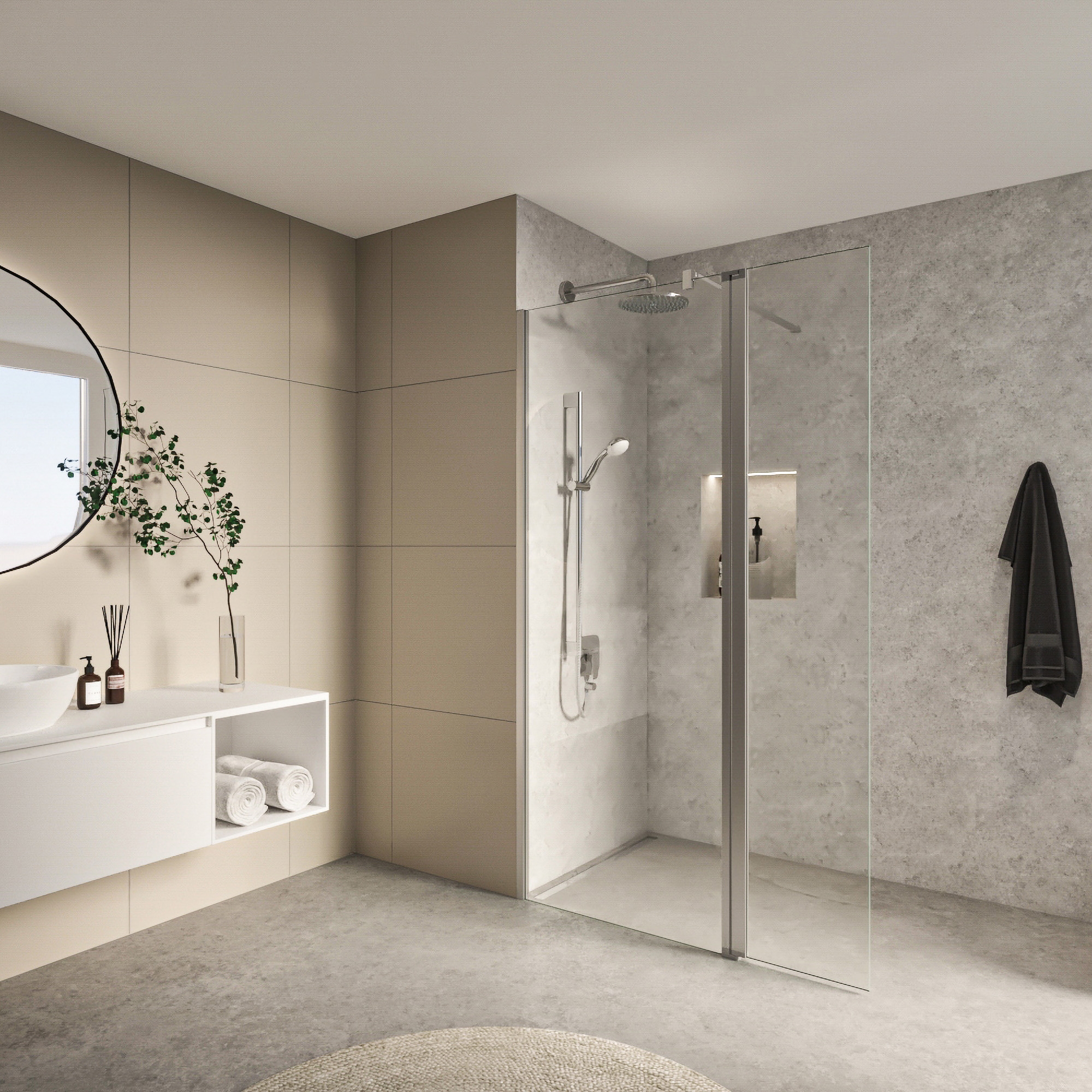 Mostrar el producto S400 PTDFP Free-standing side wall with pendulum element del fabricante Koralle