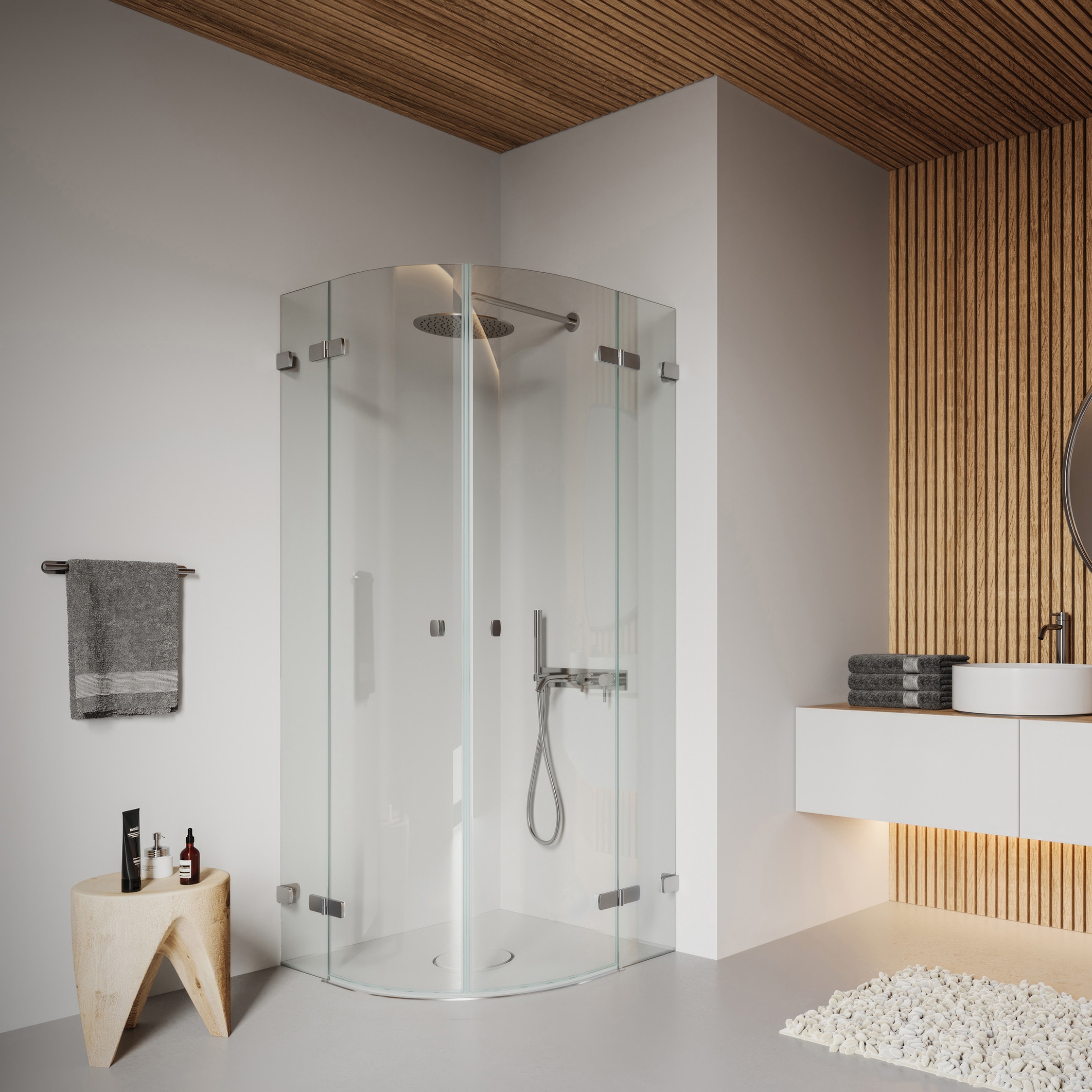 Mostrar el producto S505 PVKF Quarter-circle shower with hinged doors del fabricante Koralle