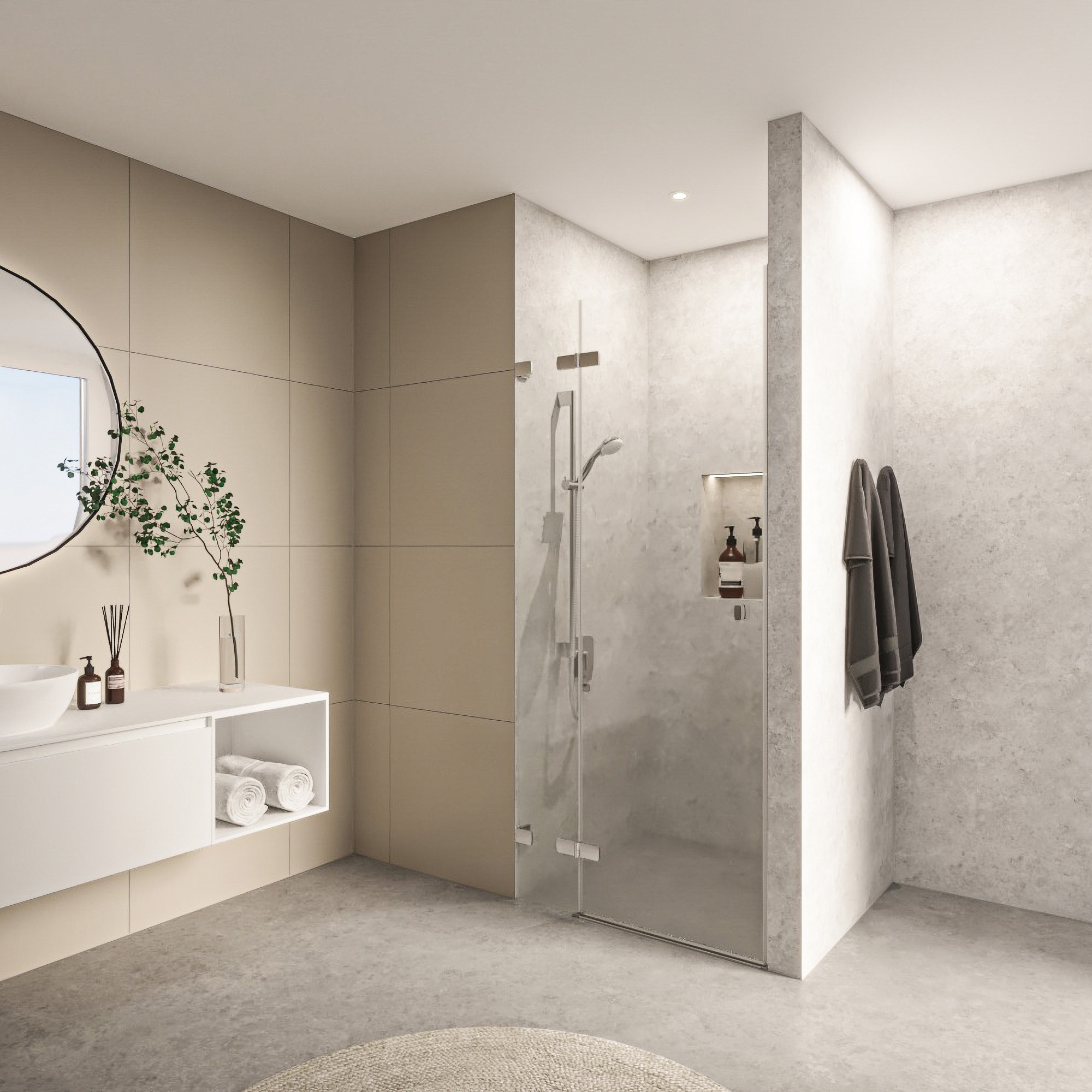 Display product S505 PFT hinged door with fixed element from manufacturer Koralle