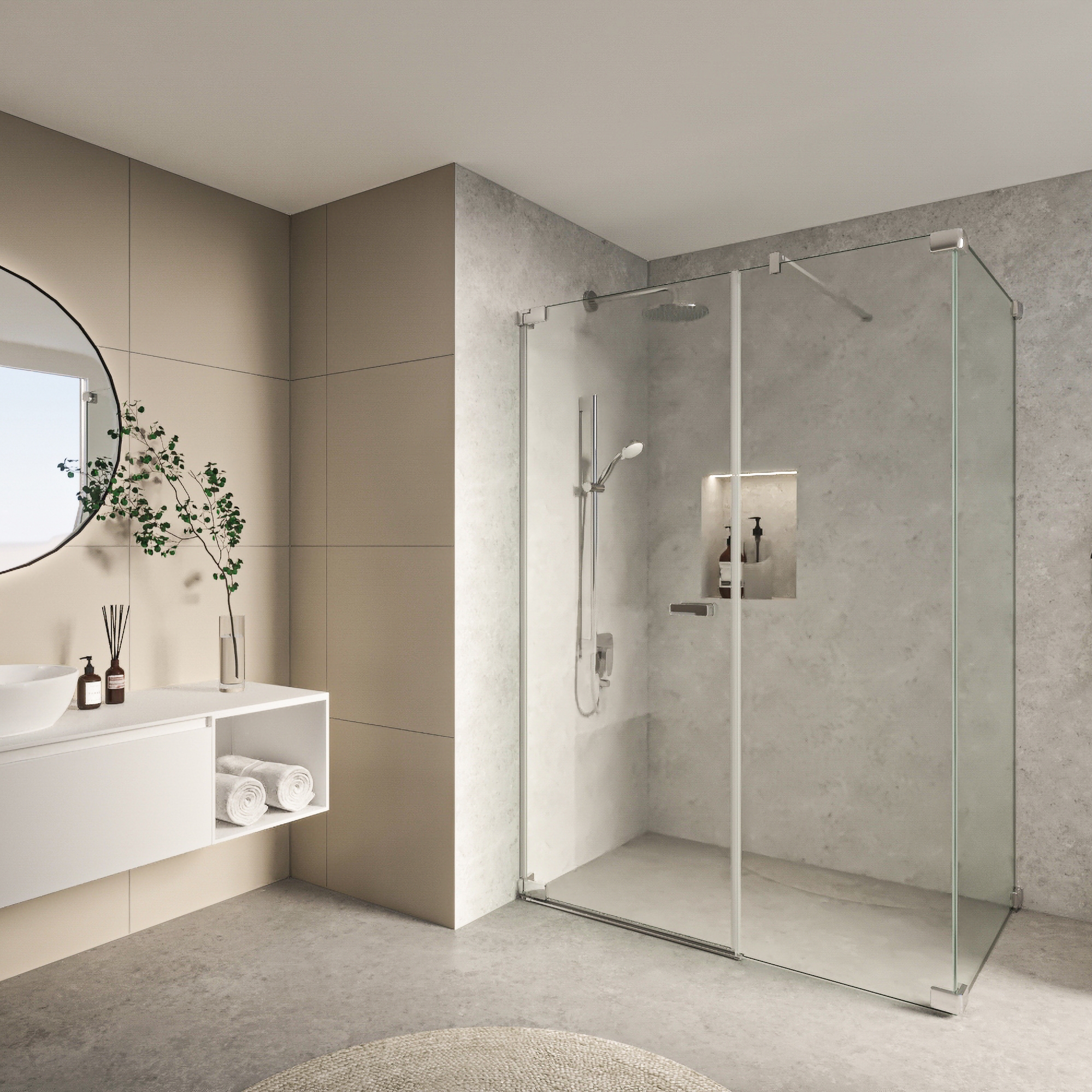 Vertoon produk S808 PTWTF + TD Swing door wall stop with side panel in line van vervaardiger Koralle