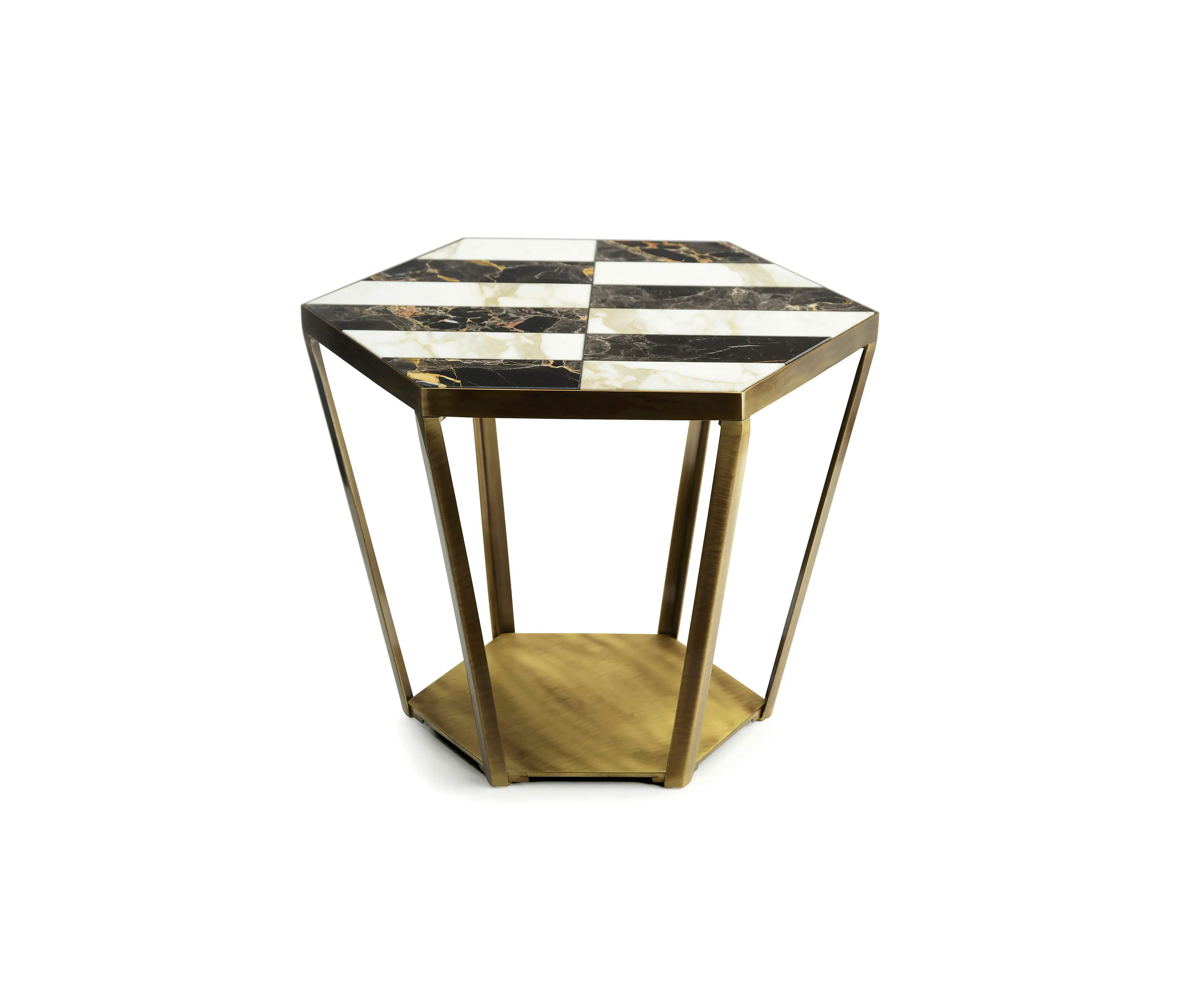 Marioni - Ray | Side Table With Inlaid Marble Top