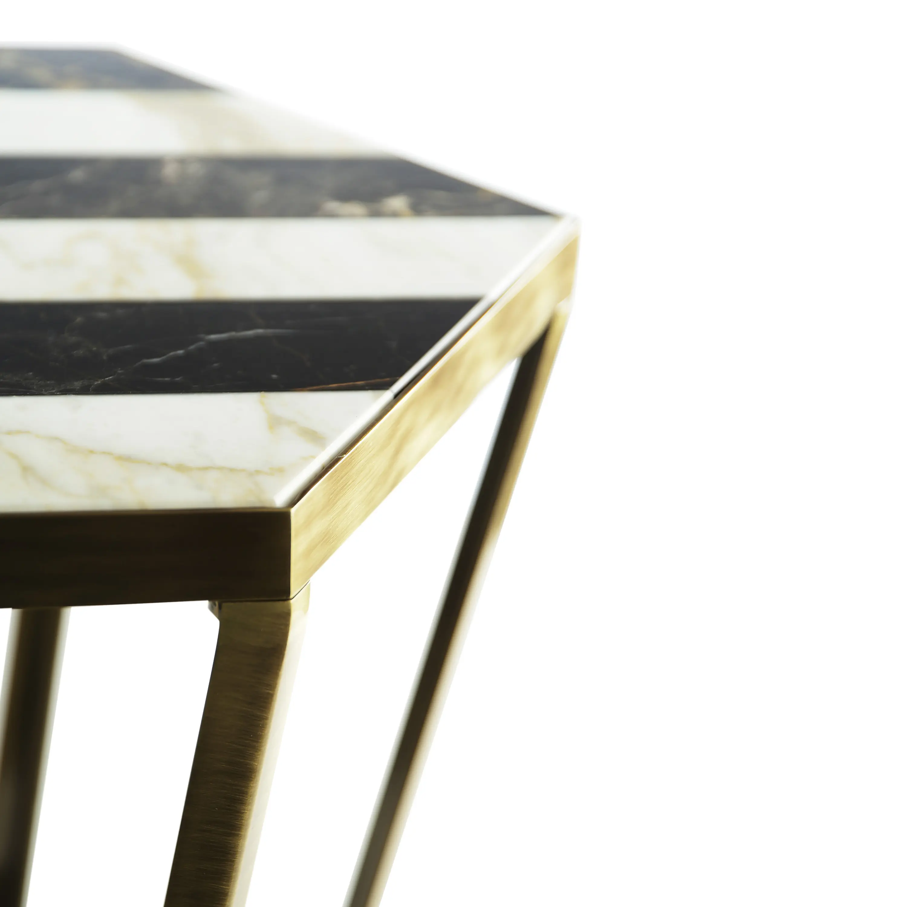 Marioni - Ray | Side Table With Inlaid Marble Top
