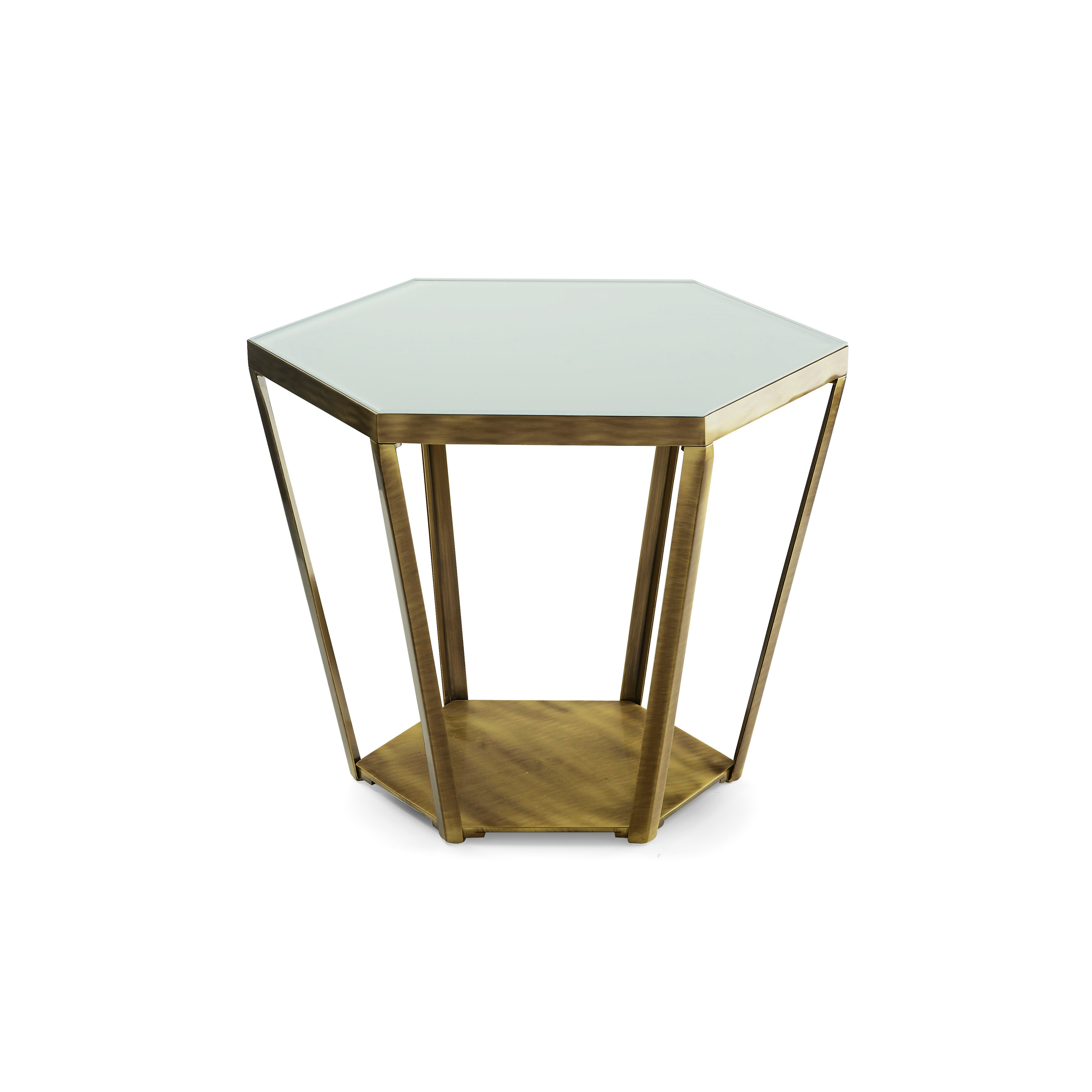 Ray | Sloping Side Table With Glass Top