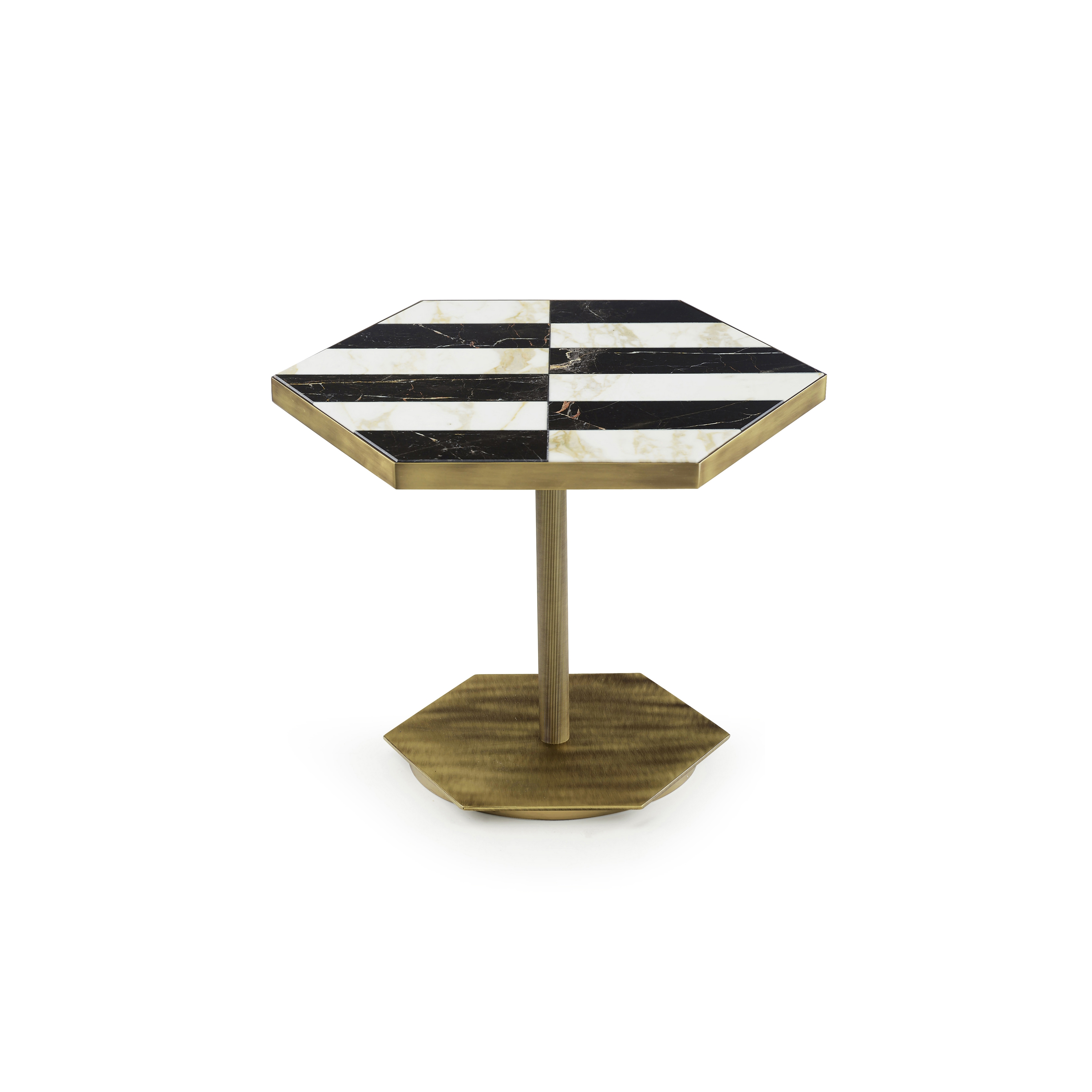 Display product Ted | Low Side Table With Inlaid Marble Top from manufacturer Marioni