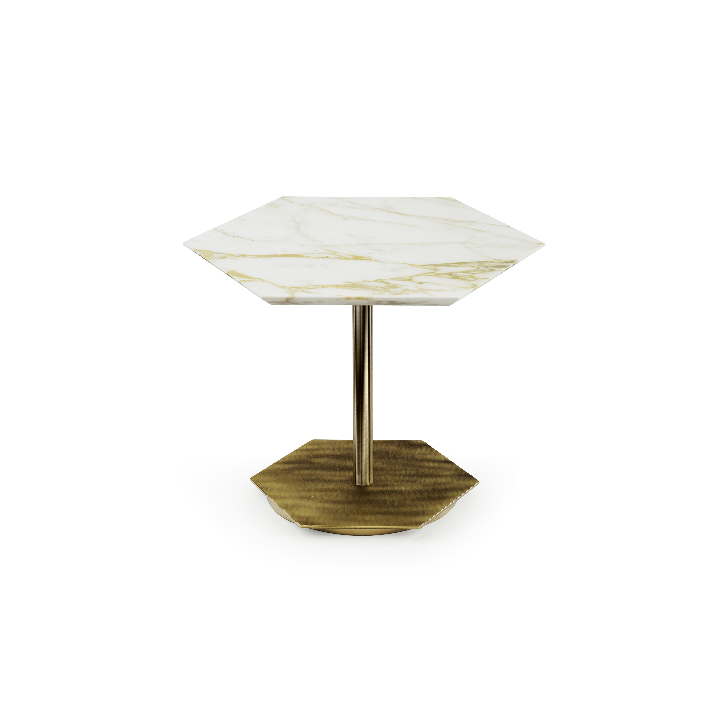 Ted | Low Side Table With Marble Top