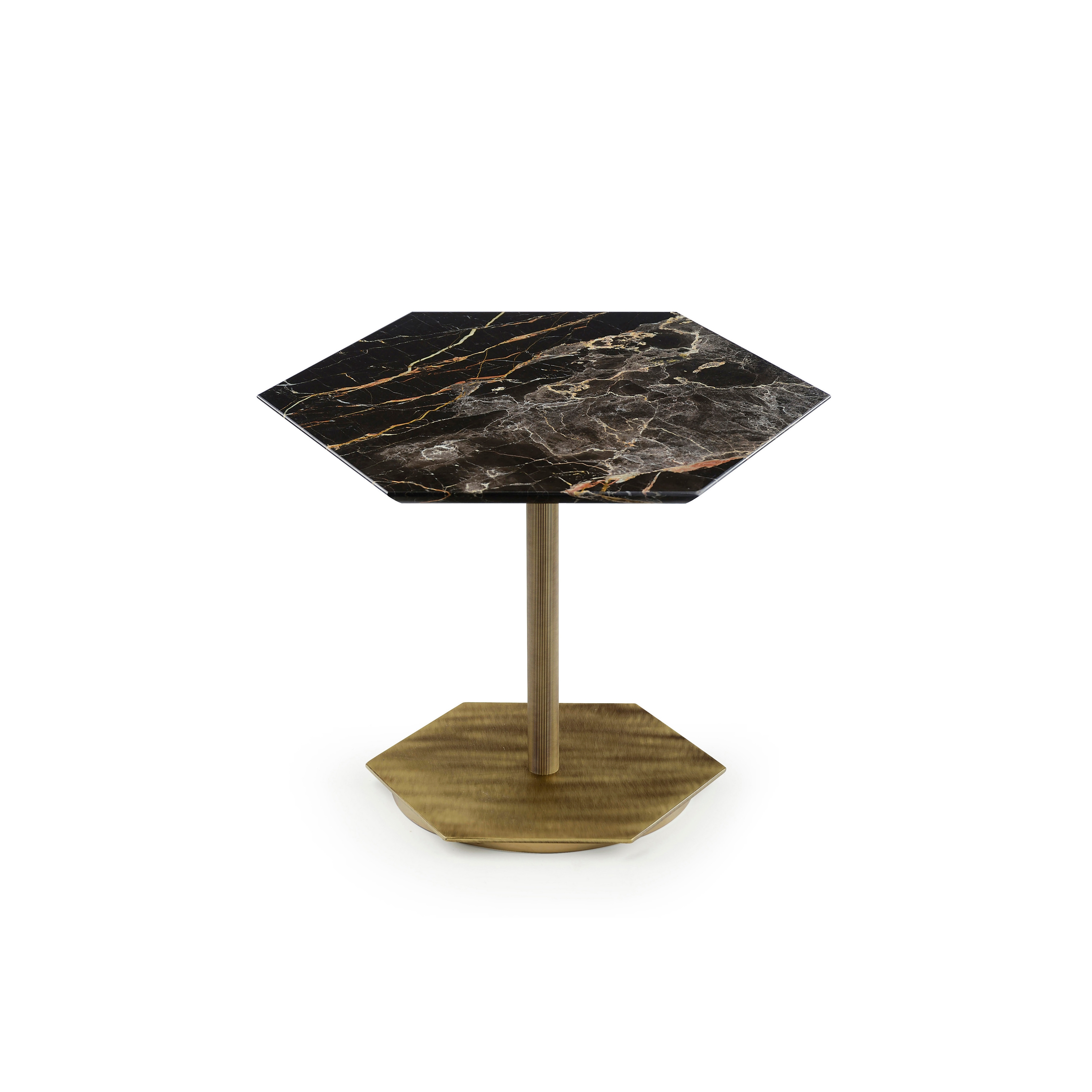 Ted | Low Side Table With Marble Top