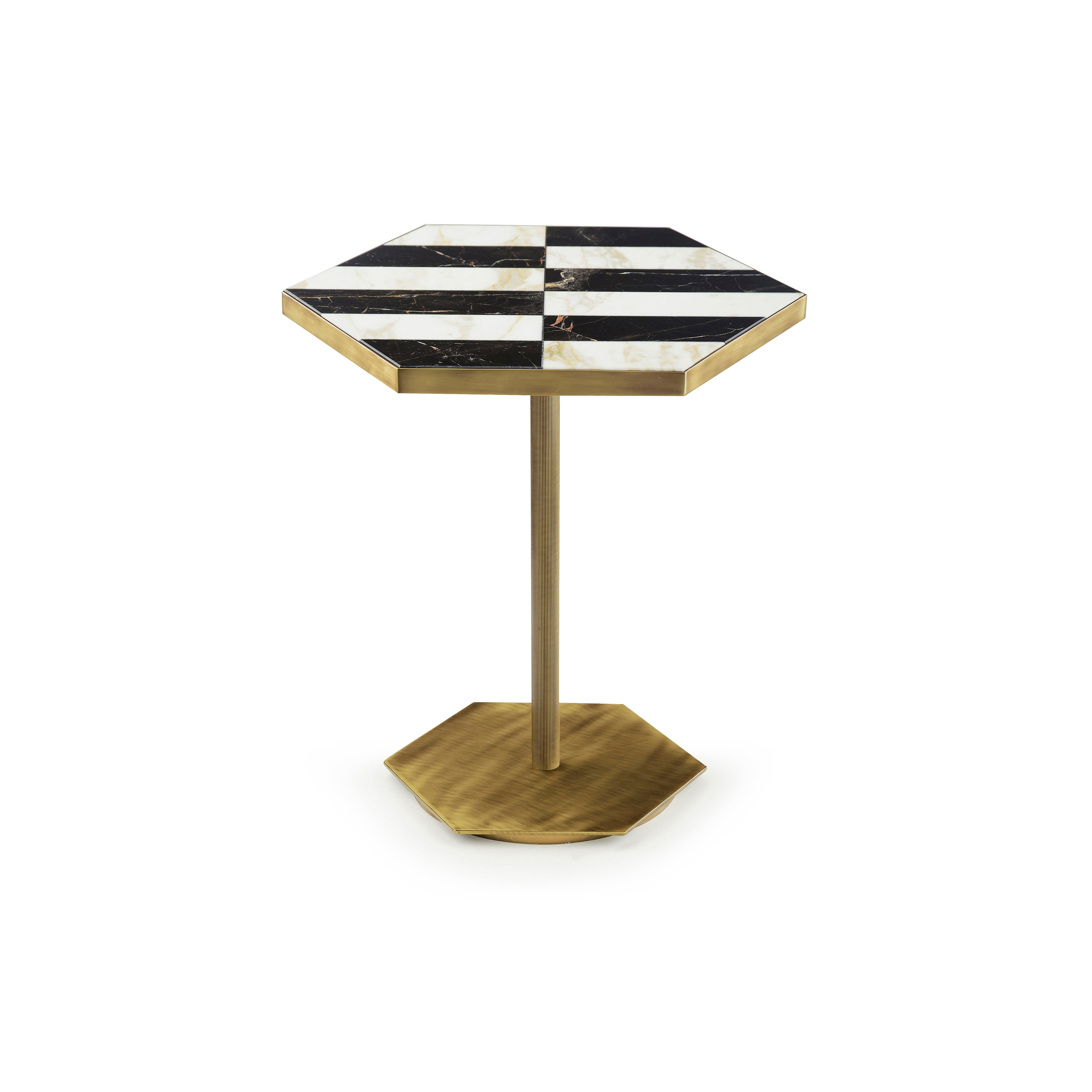 Display product Ted | Side Table With Inlaid Marble Top from manufacturer Marioni
