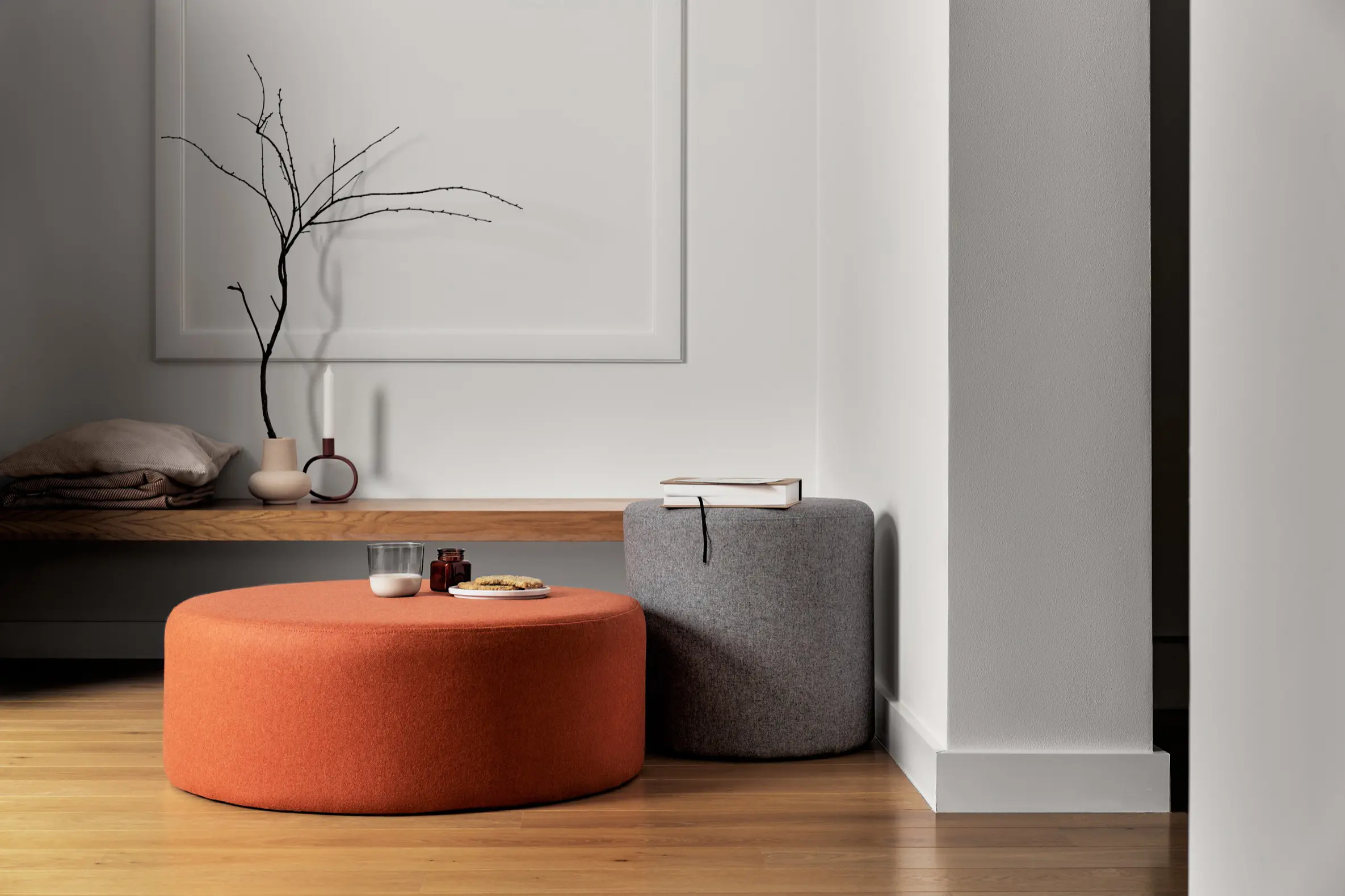 noo.ma - Folk Pouf Low | Blueberry Pie Wool