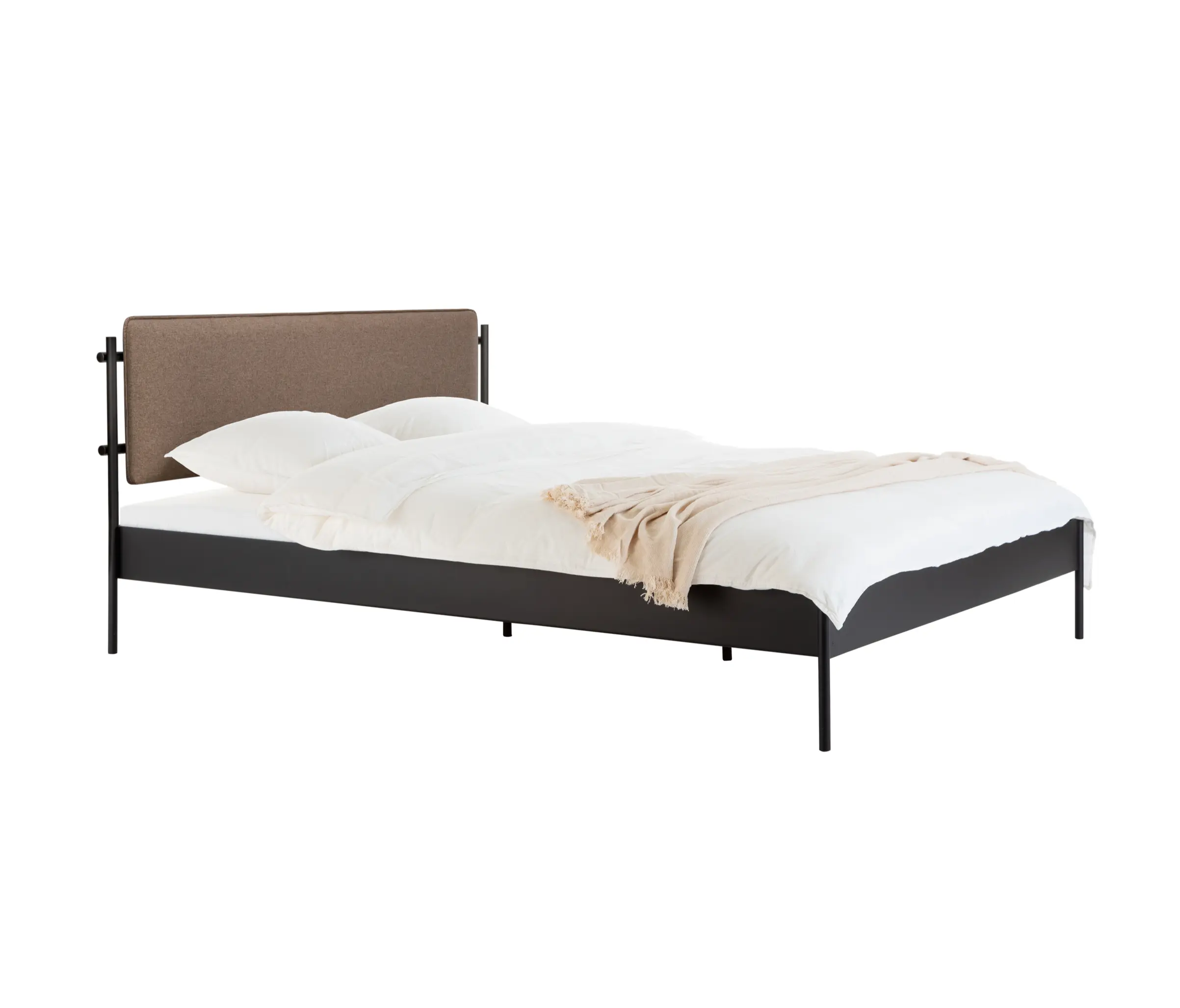 noo.ma - Eton Basic Bett mit Kopfteil | Schwarz