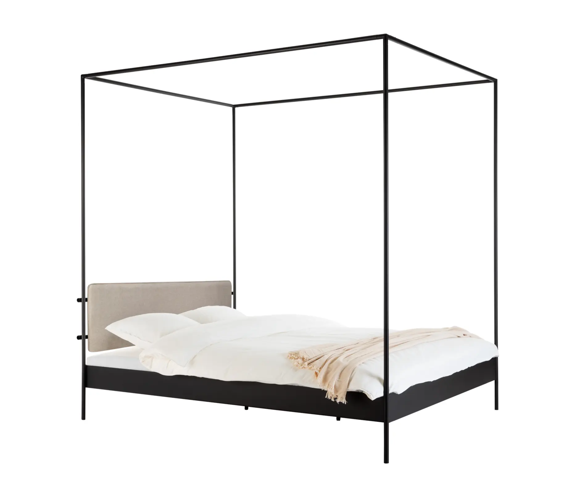 noo.ma - Eton Basic Bett mit Kopfteil | Schwarz