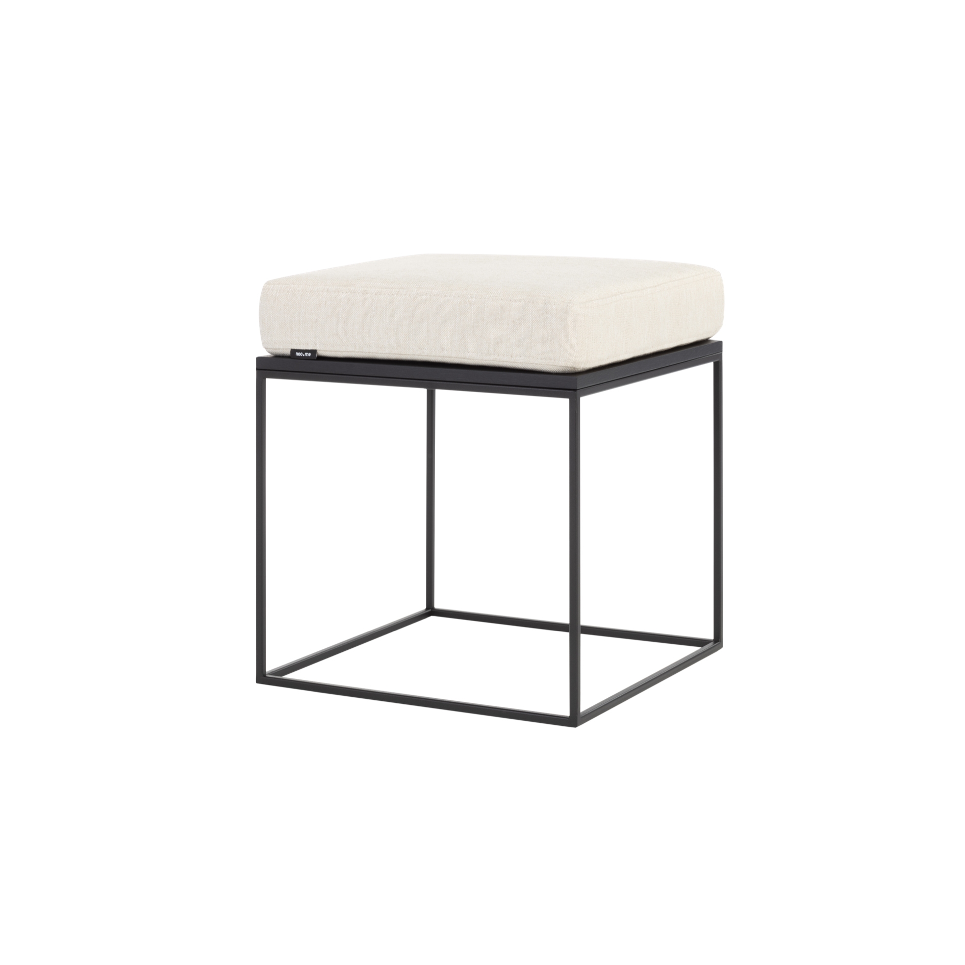 Pouf Feo | Beige Crémeux / Chêne Noir