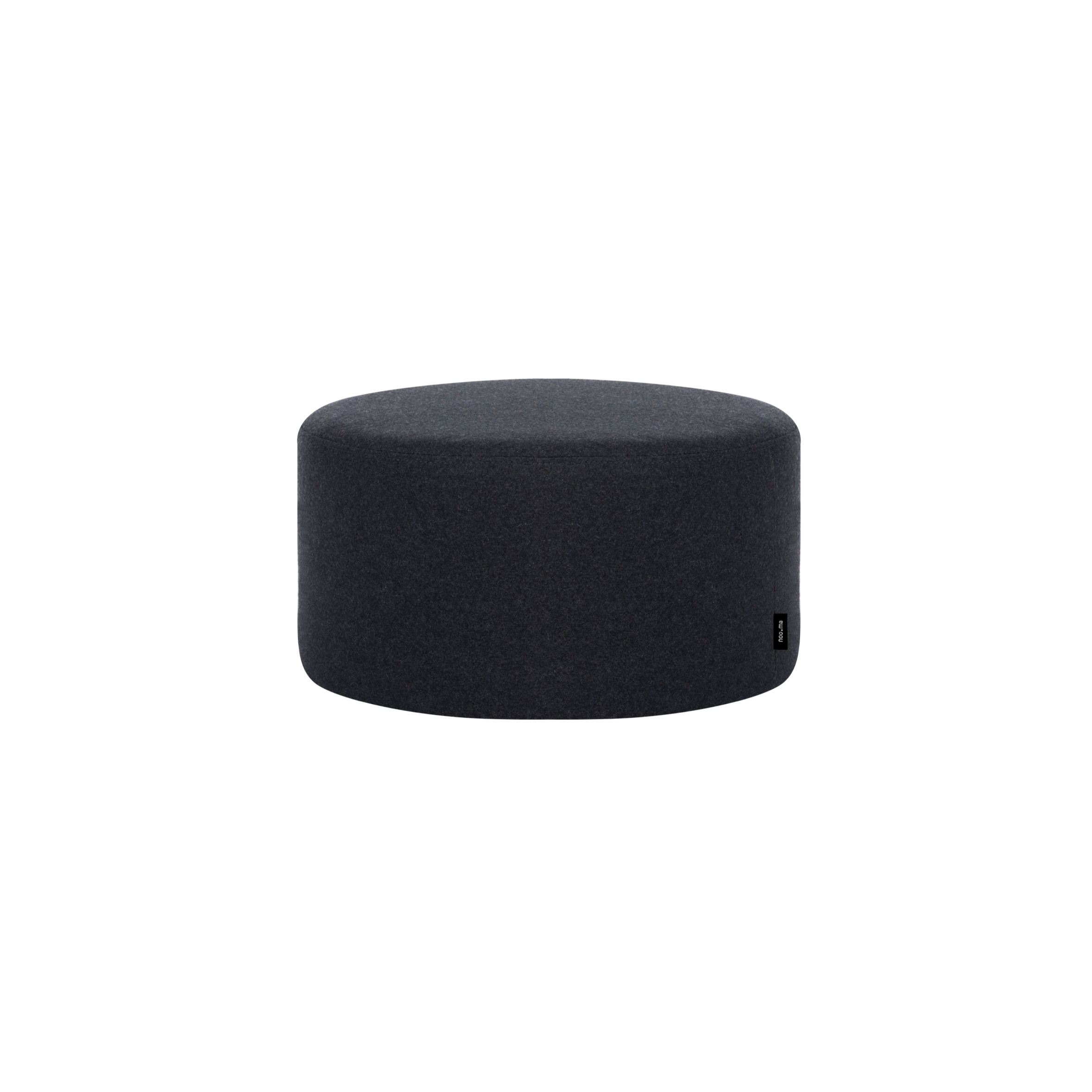 Folk Pouf Low | Black Tie Wool