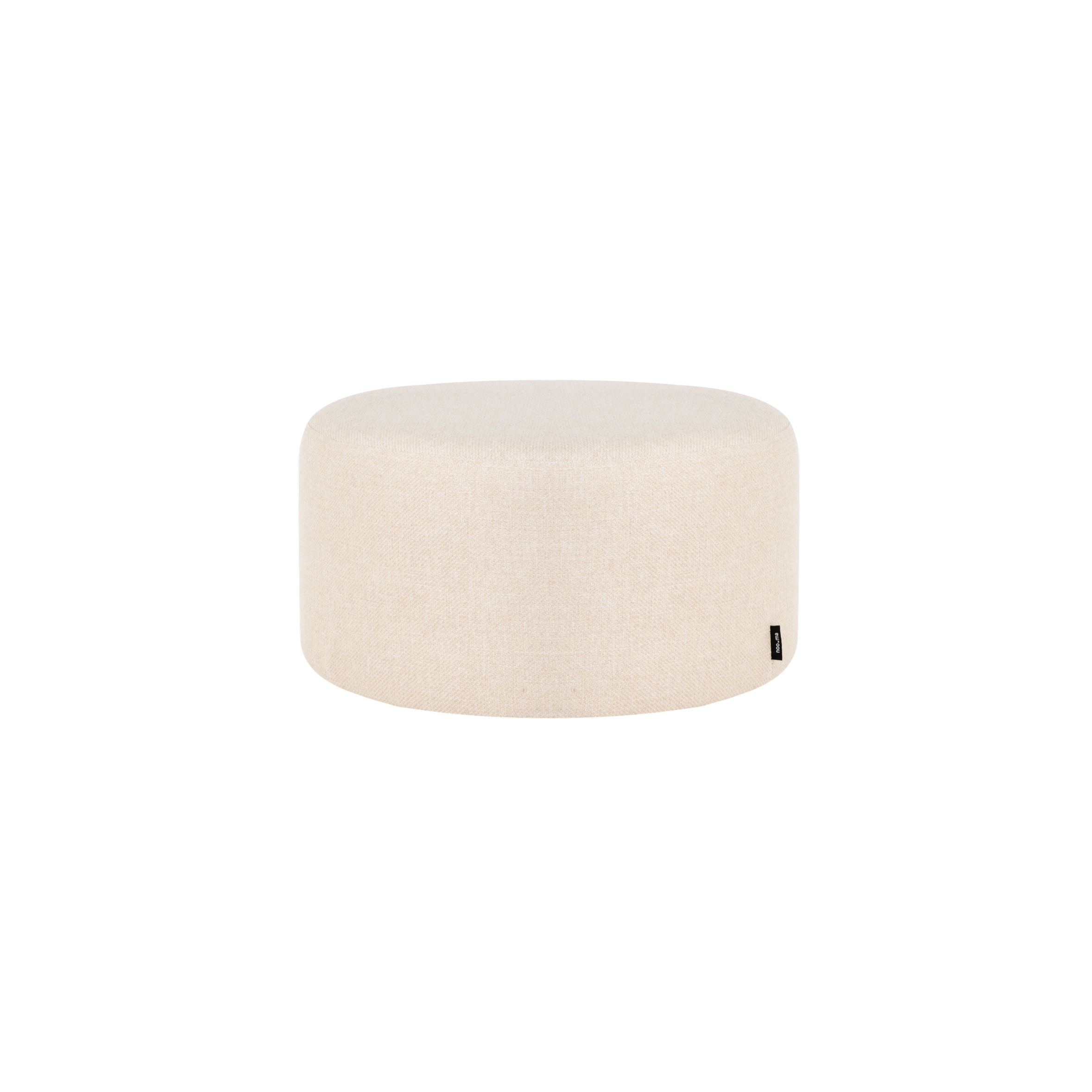 Folk Pouf Low | Cream Beige