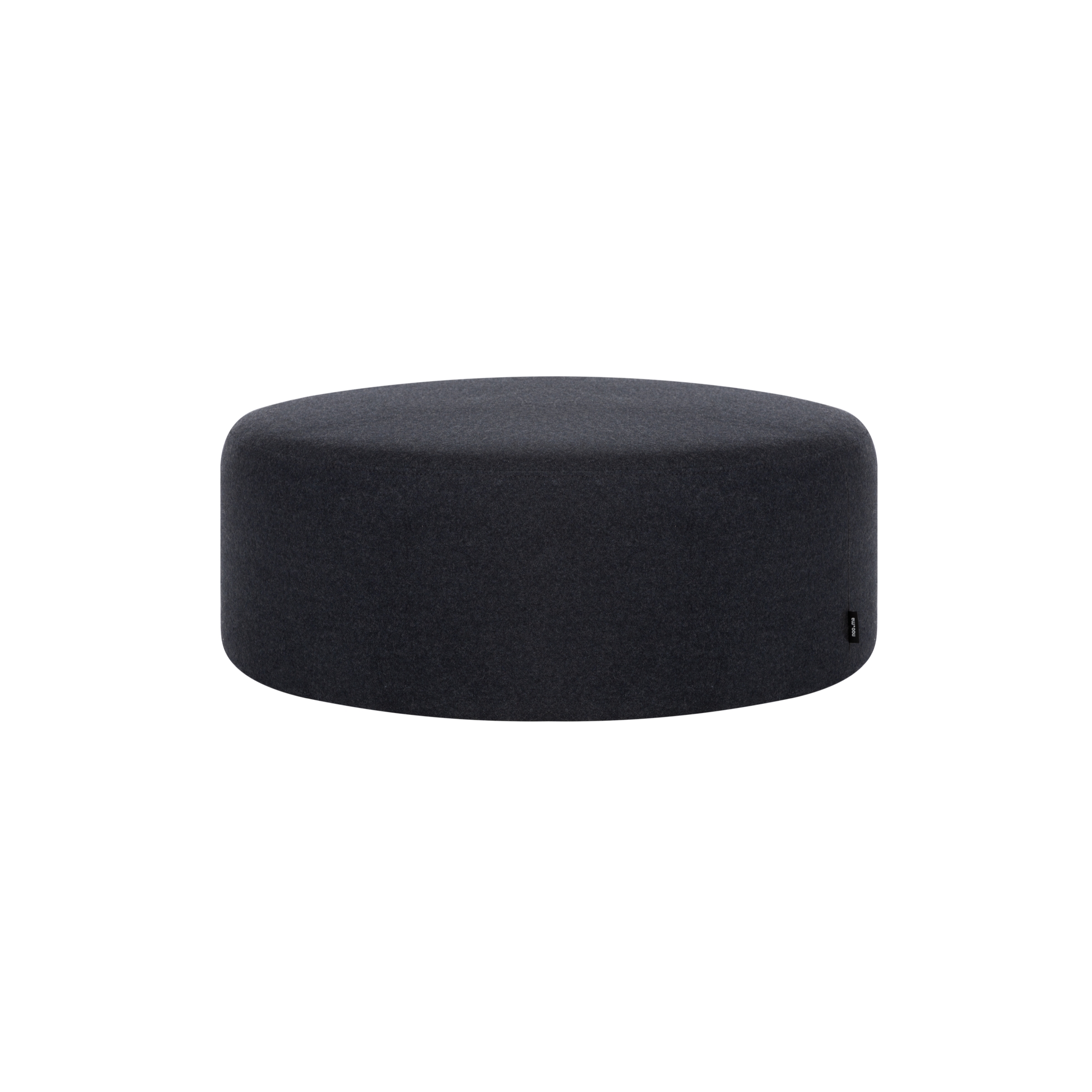 Folk Pouf Wide | Black Tie Wool