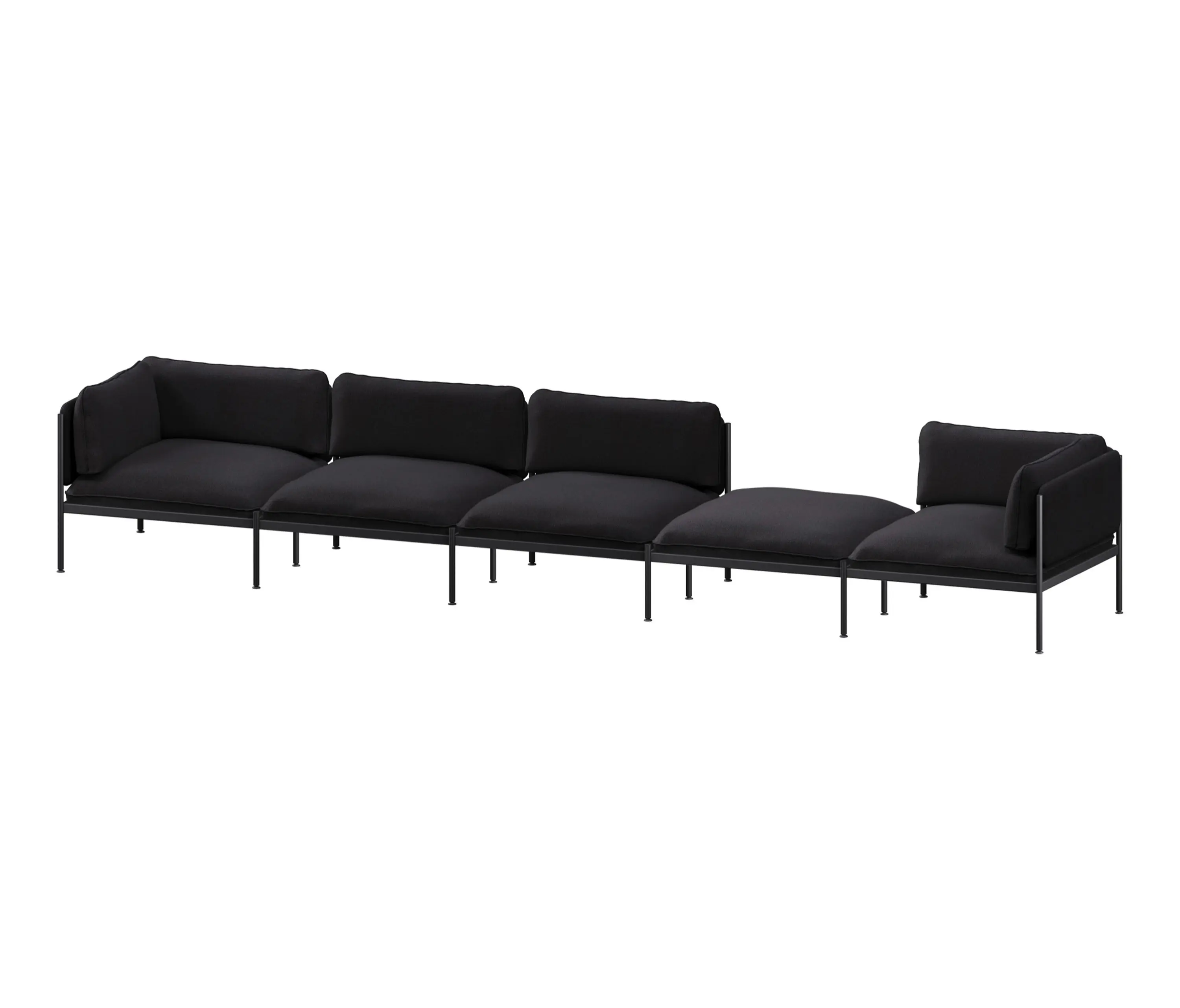 noo.ma - Toom Modular Sofa 5 Seater | Graphite Black