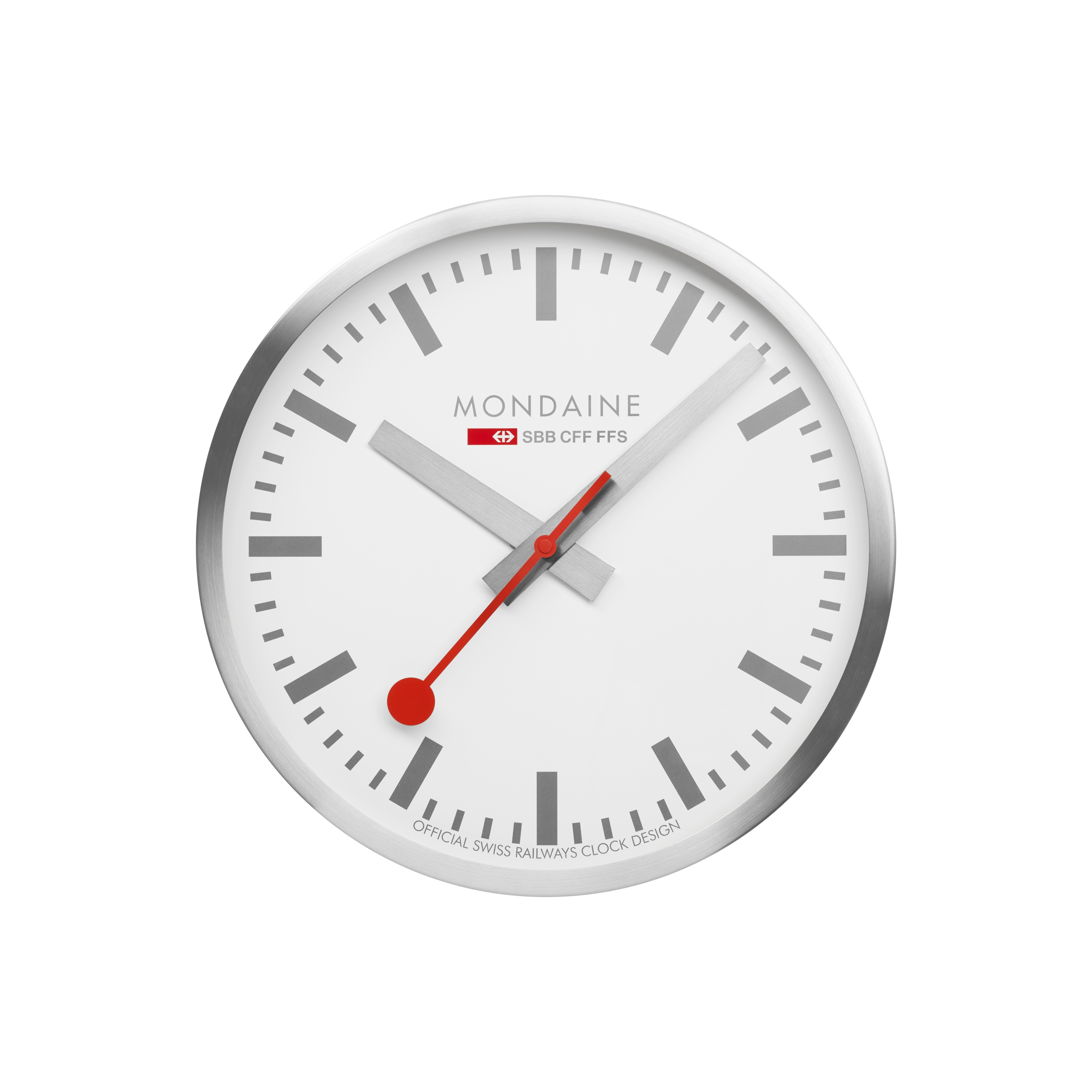 Wall clock, 40cm, silver kitchen clock