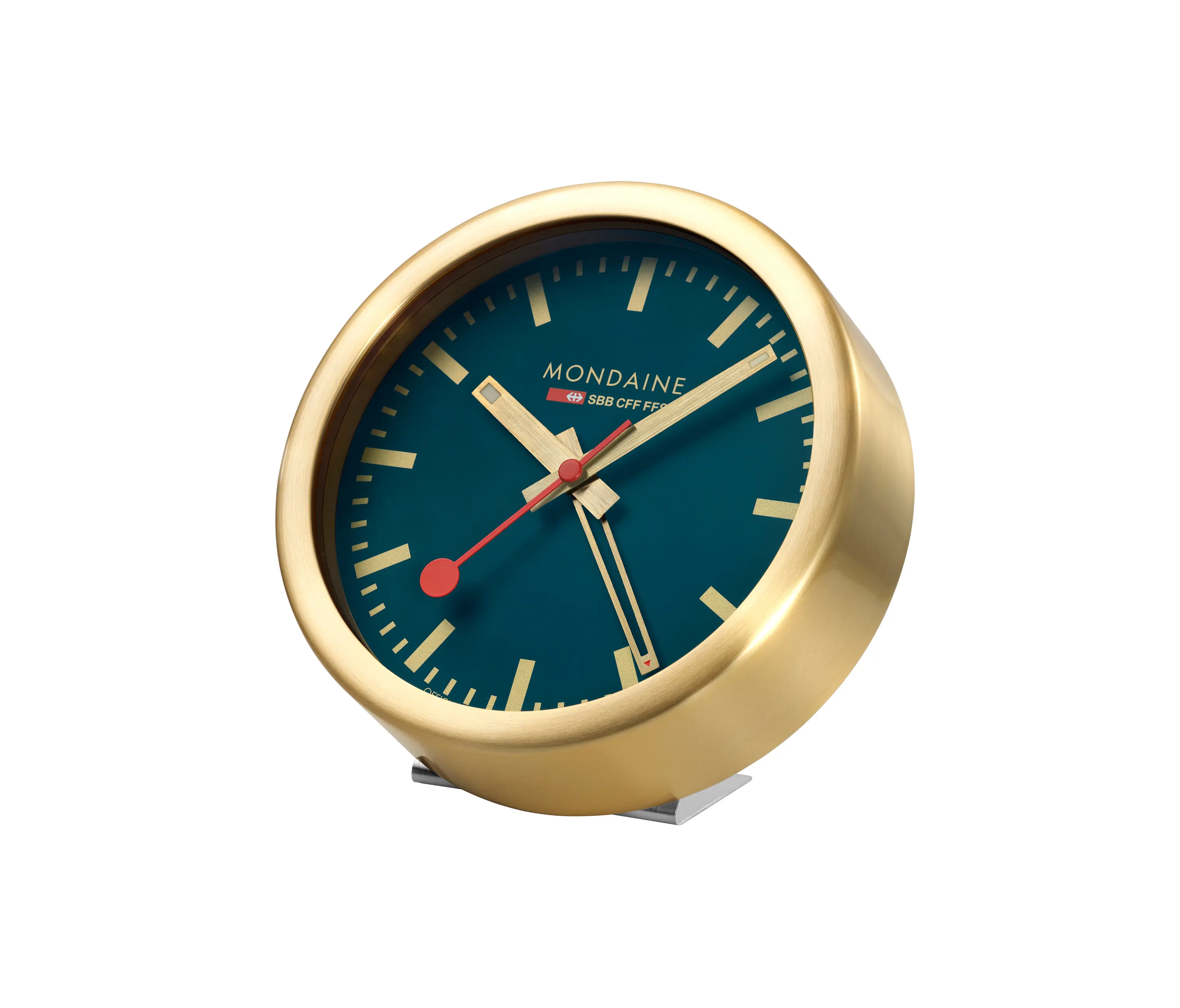 Mondaine Watch - Table clock, 125mm, deep ocean blue table and alarm clock