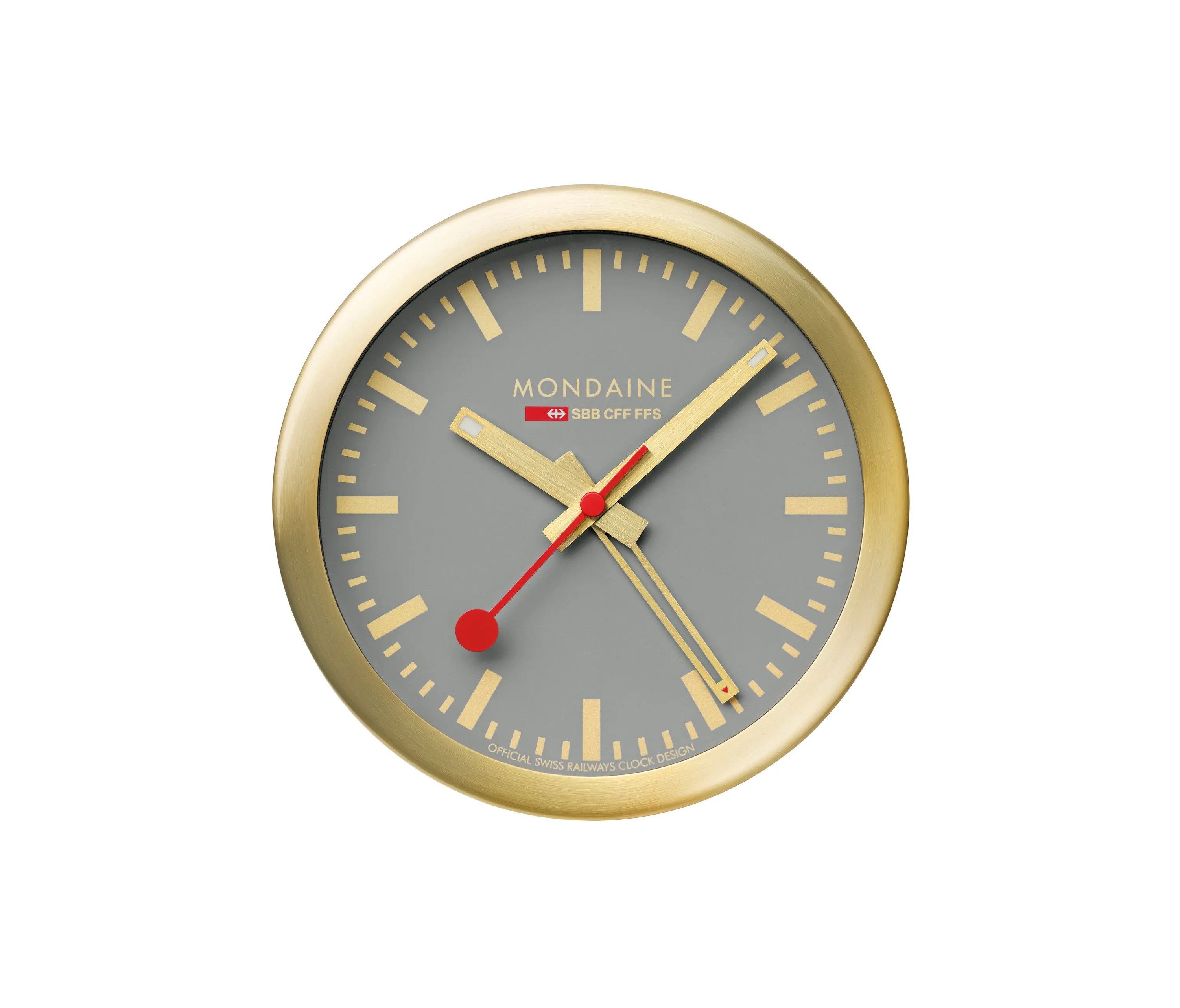 Mondaine Watch - Table clock, 125mm, good gray table and alarm clock
