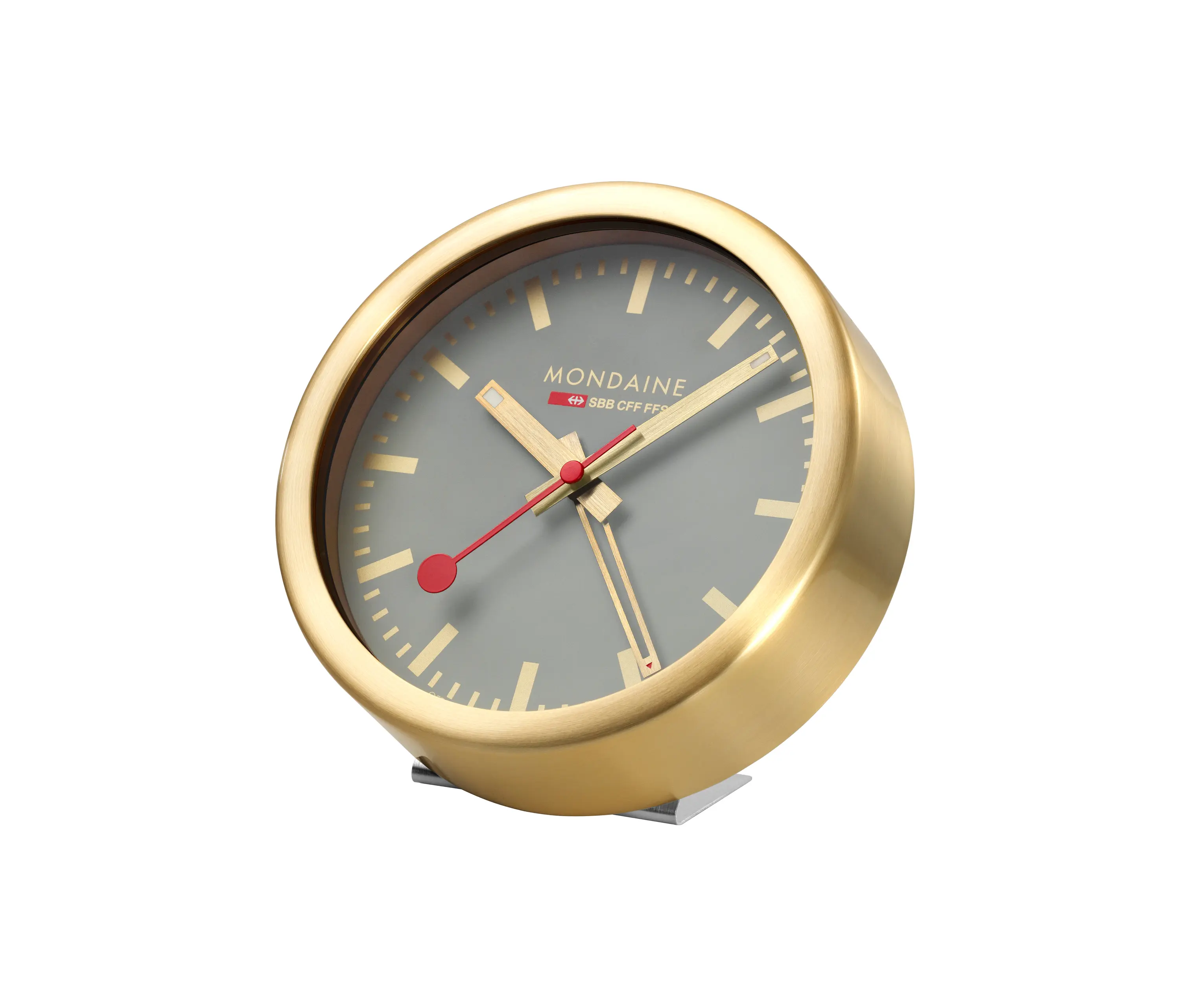Mondaine Watch - Table clock, 125mm, good gray table and alarm clock