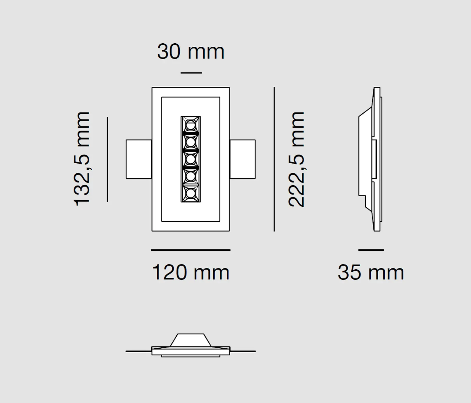 9010 Novantadieci - 4256B PRISMA LINE Ceiling recessed lighting CRISTALY®