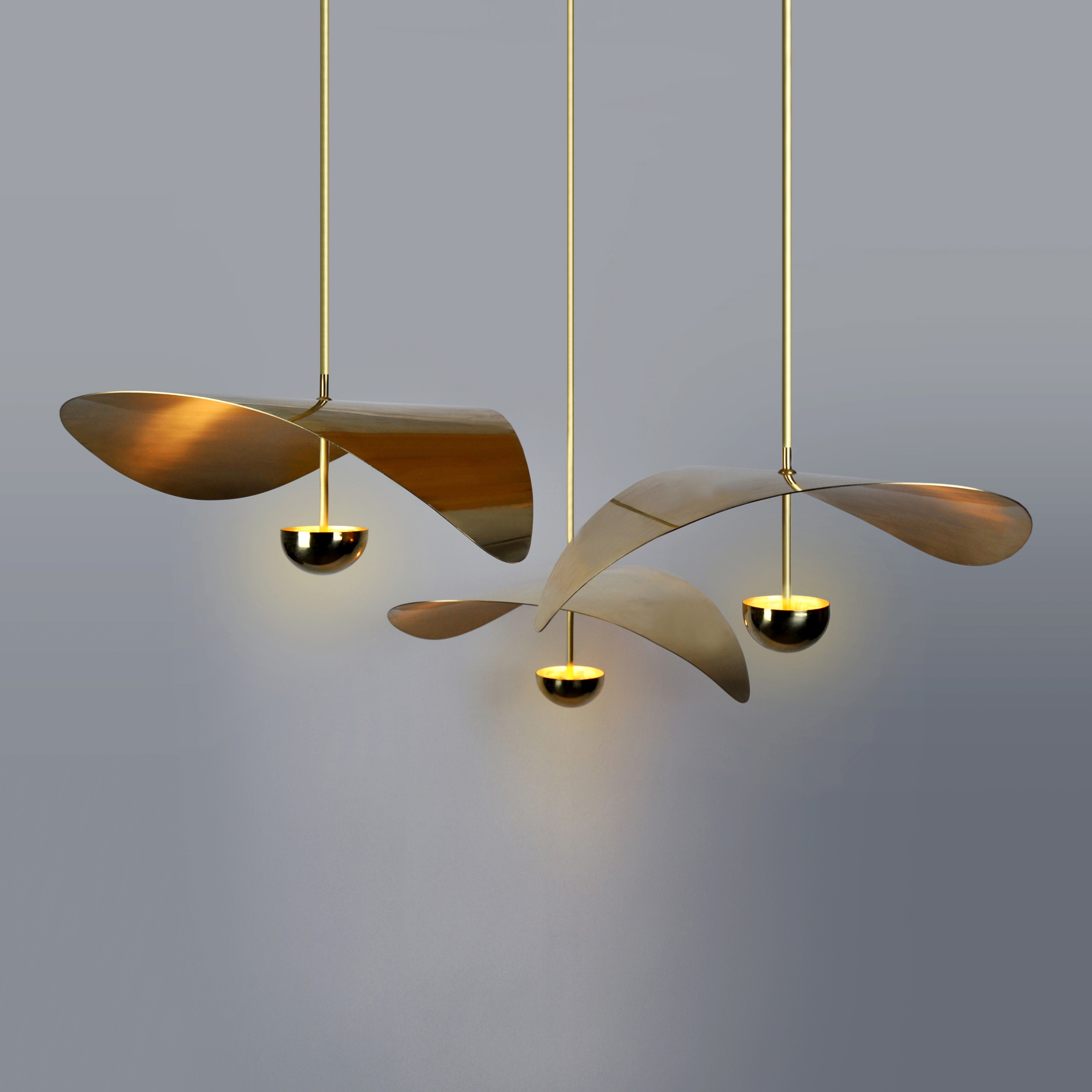 Vertoon produk Bonnie Cluster 1 (3 Medium Singles) Contemporary LED Chandelier van vervaardiger Ovature Studios
