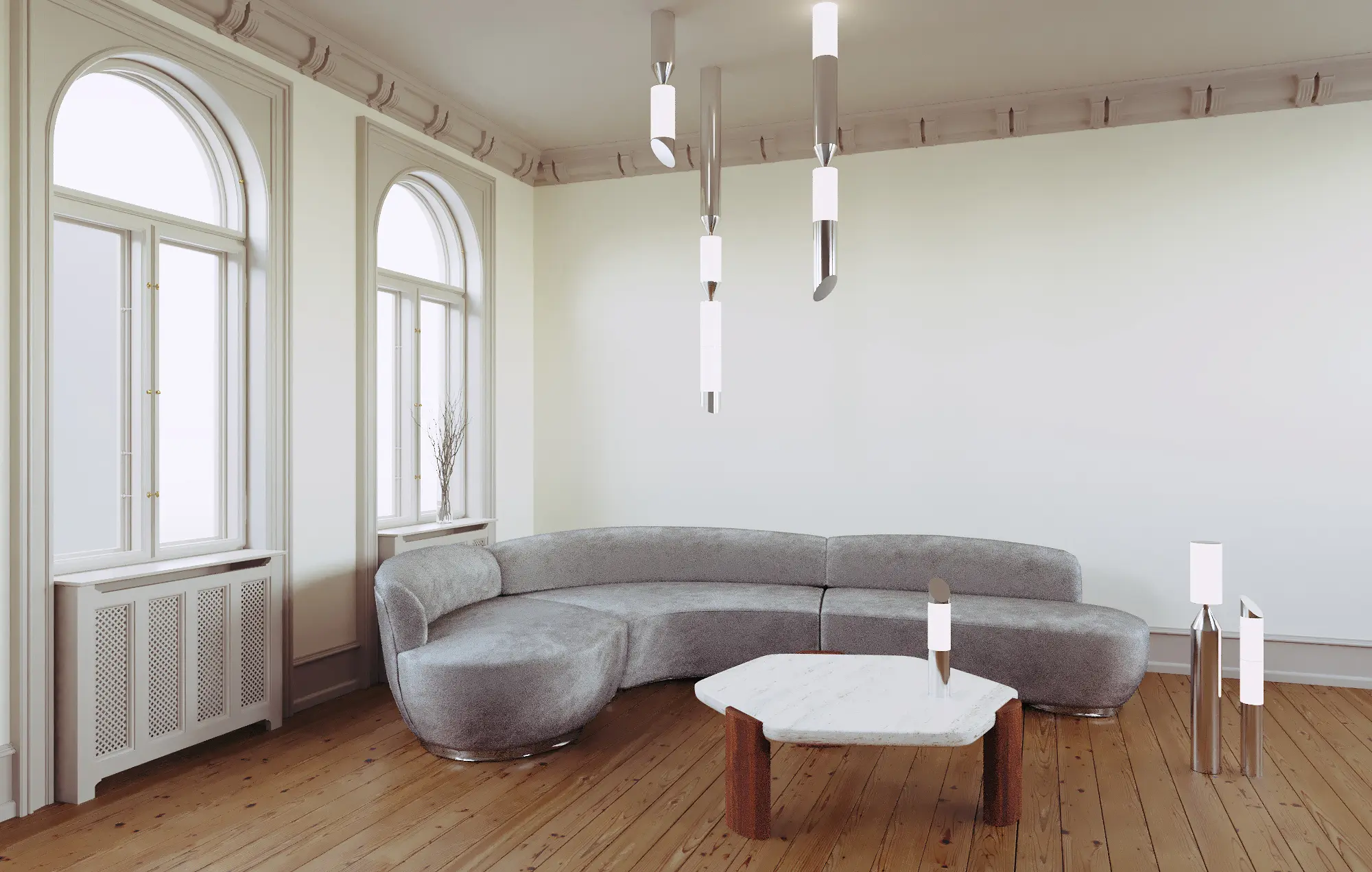Ovature Studios - Gwen Contemporary LED Single Ceiling Pendant Config 3
